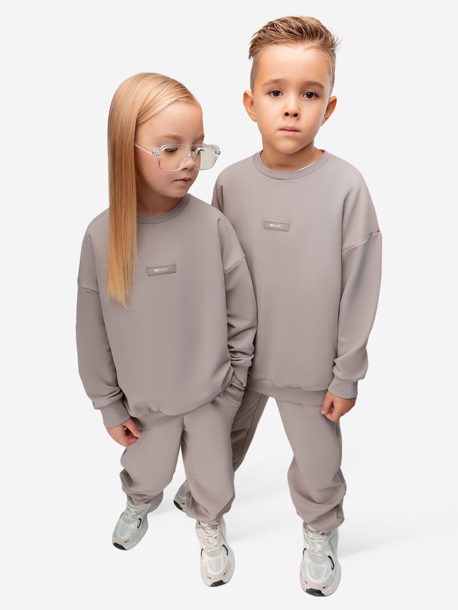 Изображение товара Костюм с начесом детский bodo, Серо-бежевый