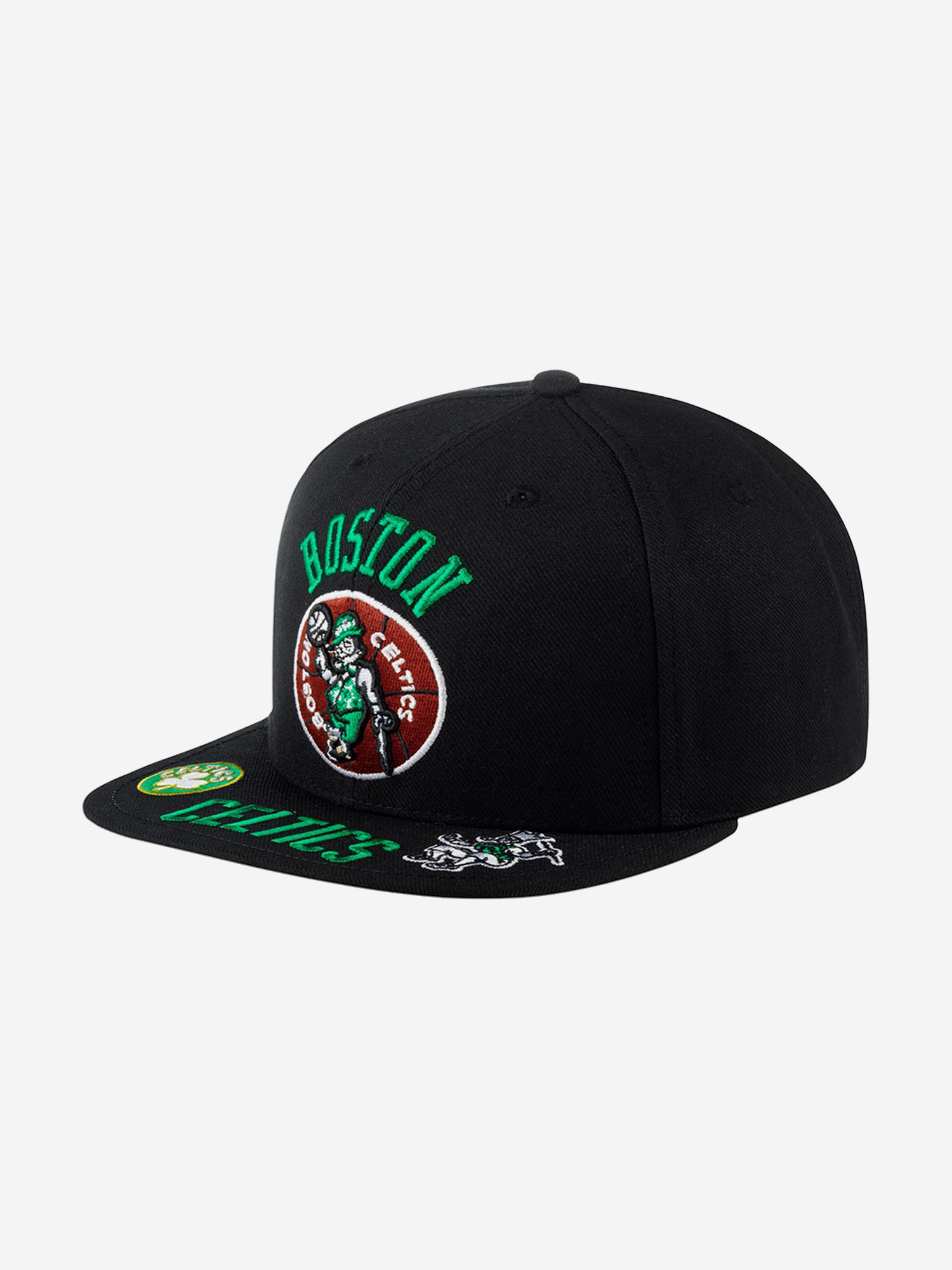 Бейсболка с прямым козырьком MITCHELL NESS HHSS2997-BCEYYPPPBLCK Boston Celtics NBA (черный), Черный