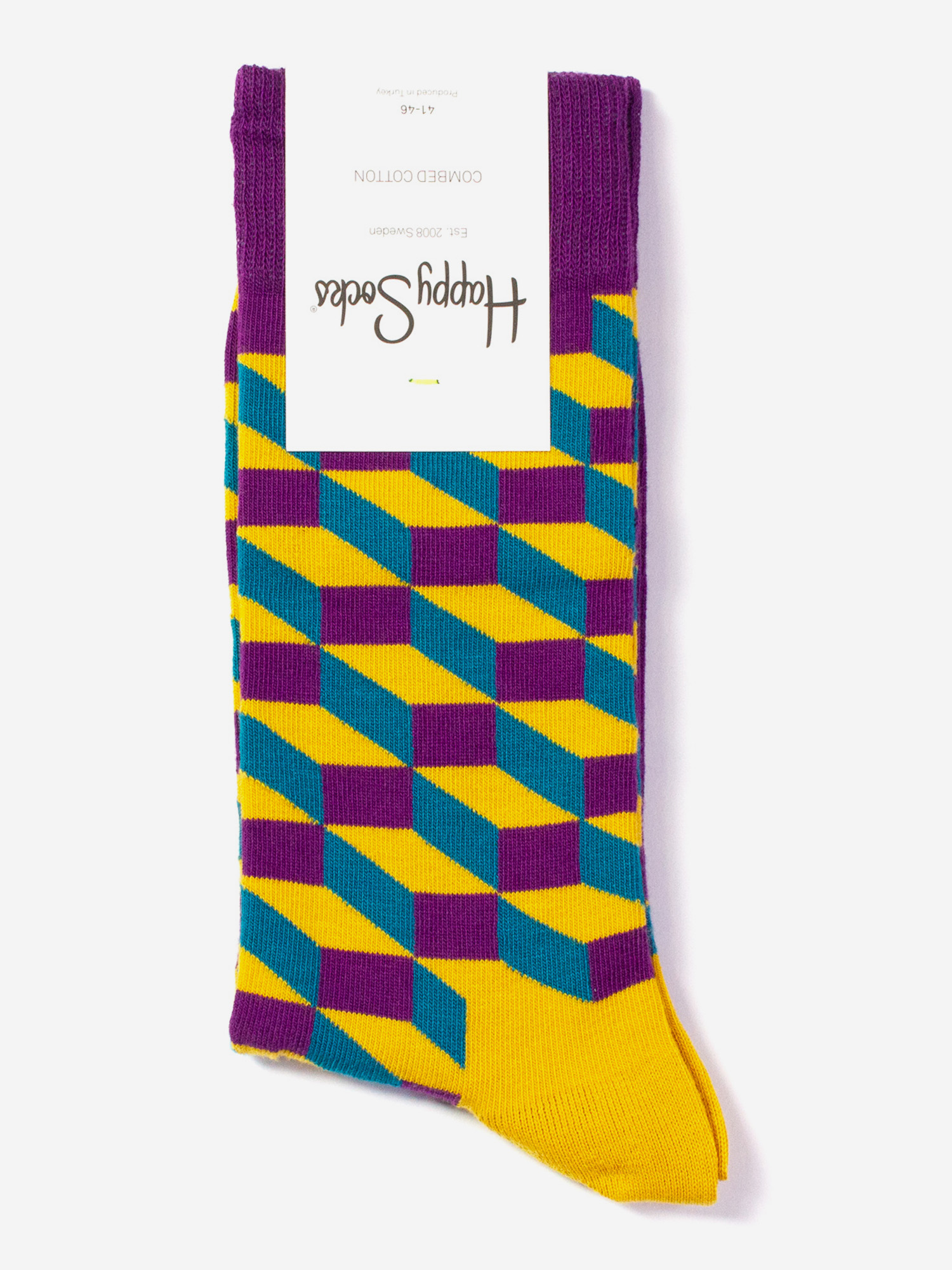 

Носки с рисунками Happy Socks - Filled Optic Violet, Желтый