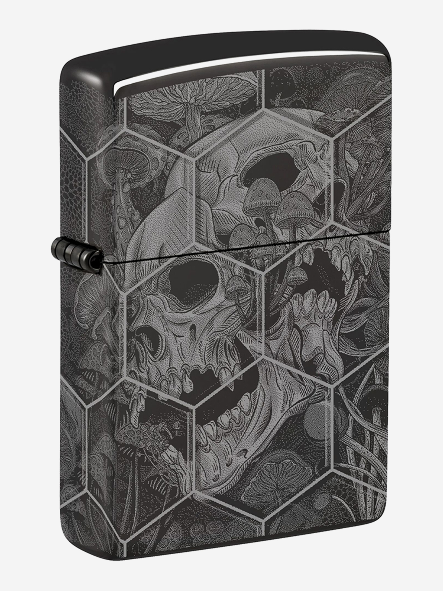 Изображение товара Зажигалка бензиновая ветроустойчивая Zippo Mushroom Skulls High Polish Black