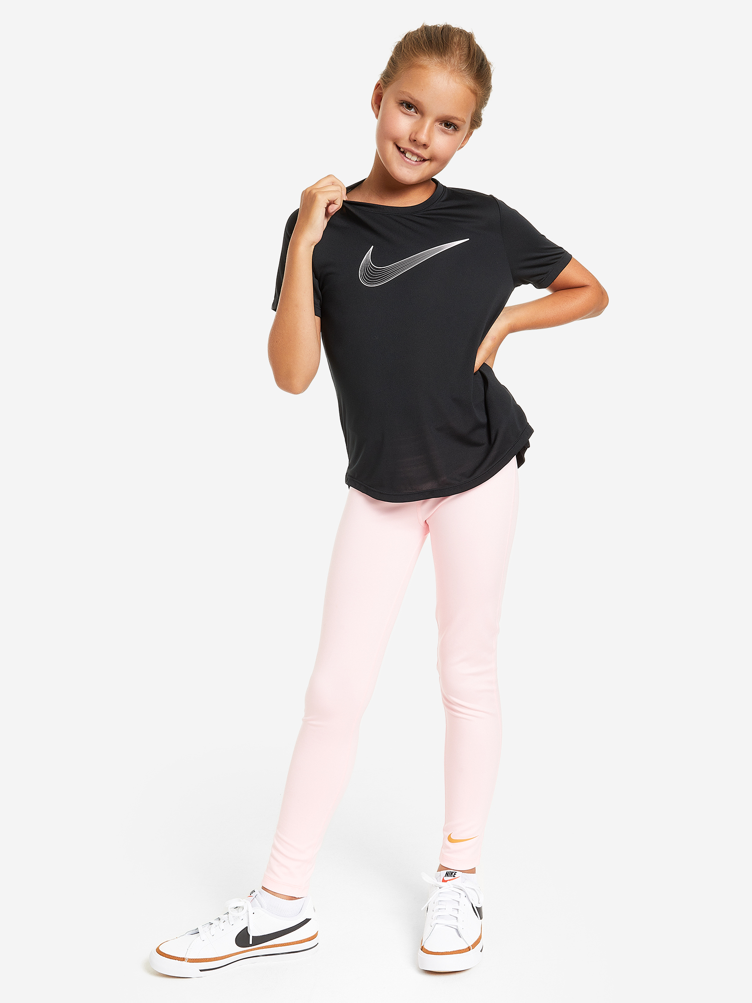 Футболка для девочек Nike Dri-FIT One, Черный Вид№3