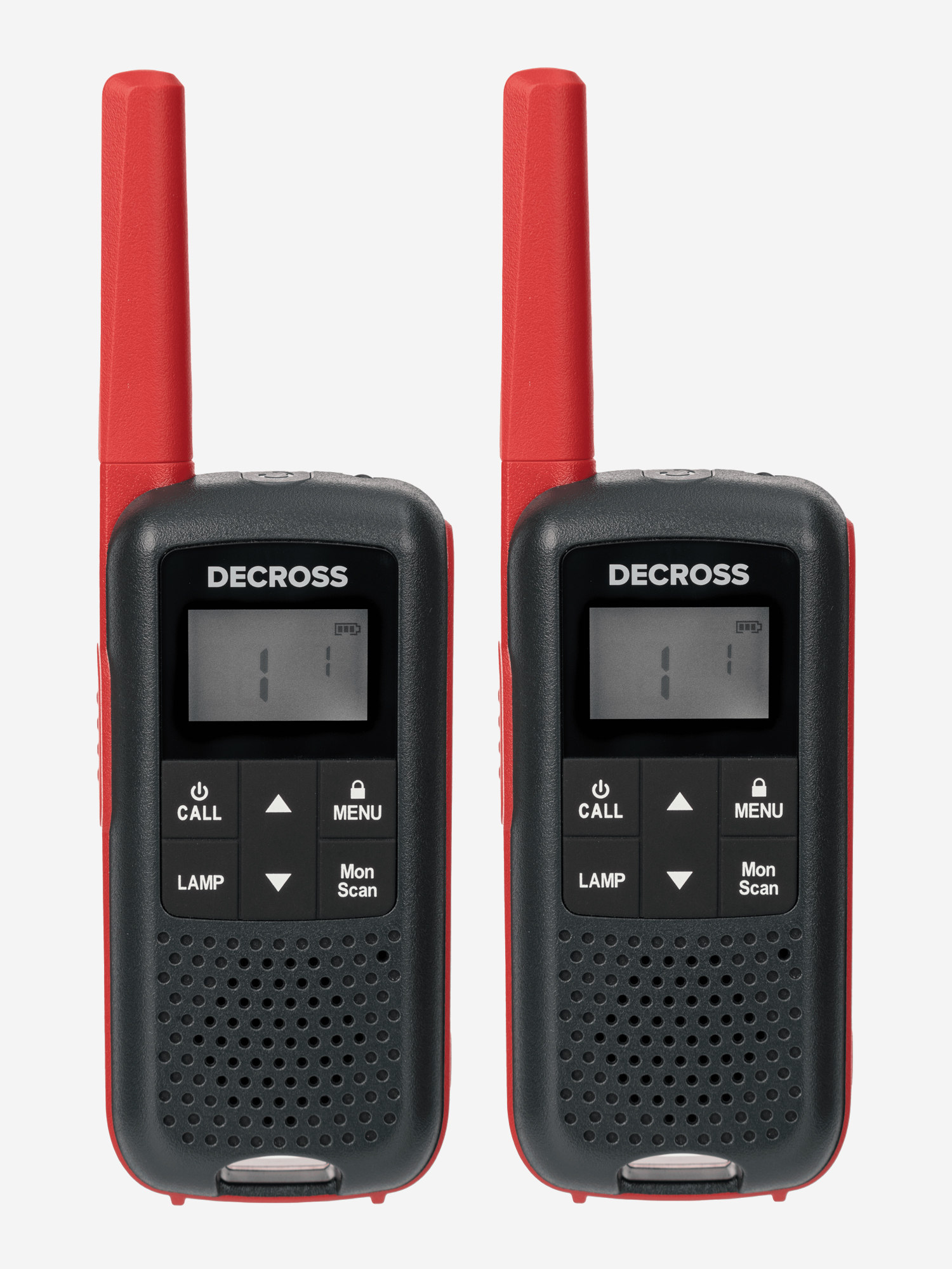 Комплект из двух радиостанций Decross DC63 Red Twin EU с ЗУ, подсветка для клавиатуры