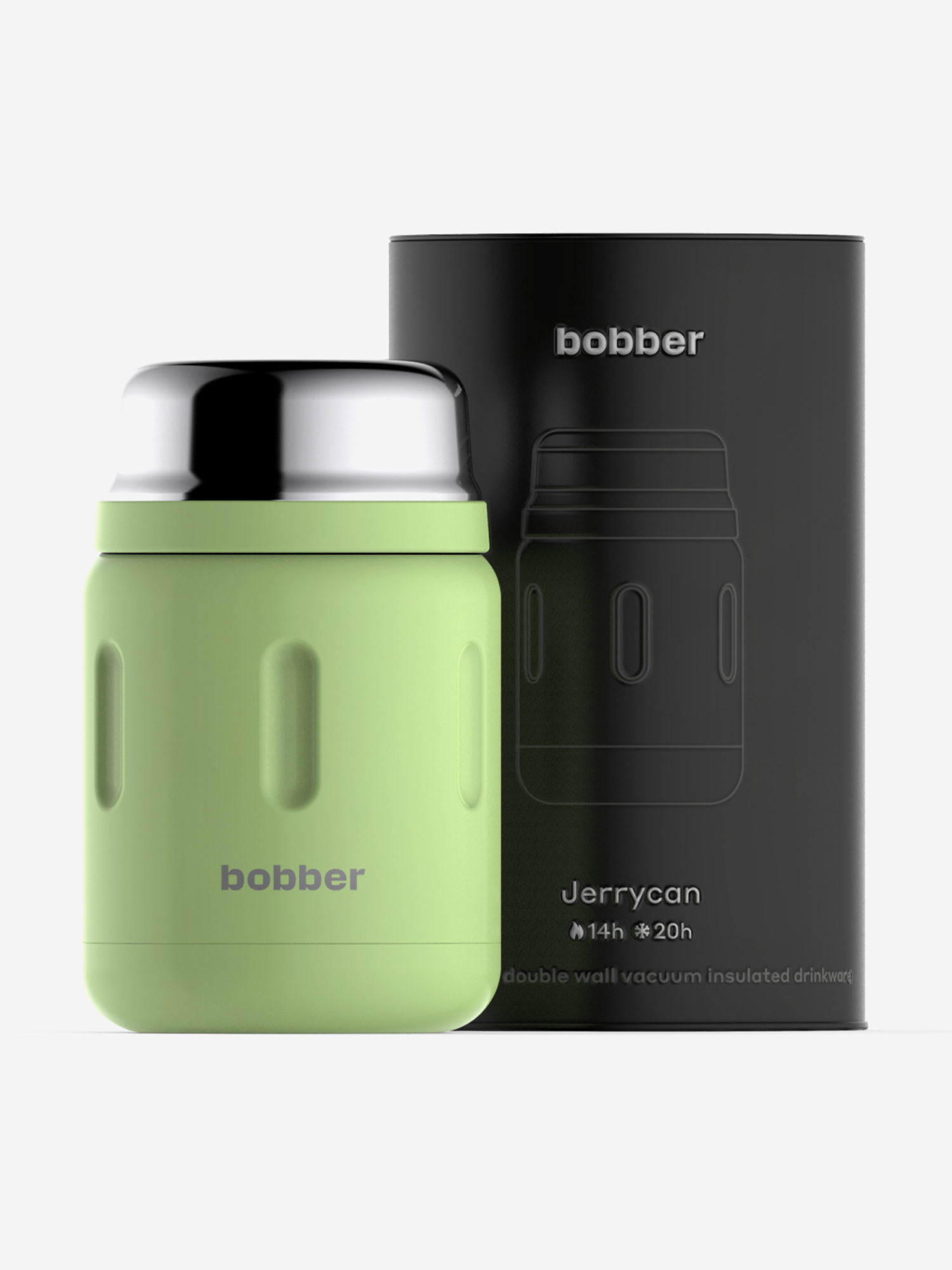 

Термос вакуумный для еды BOBBER Jerrycan 700 мл, тепло до 14 часов, мятный, Зеленый