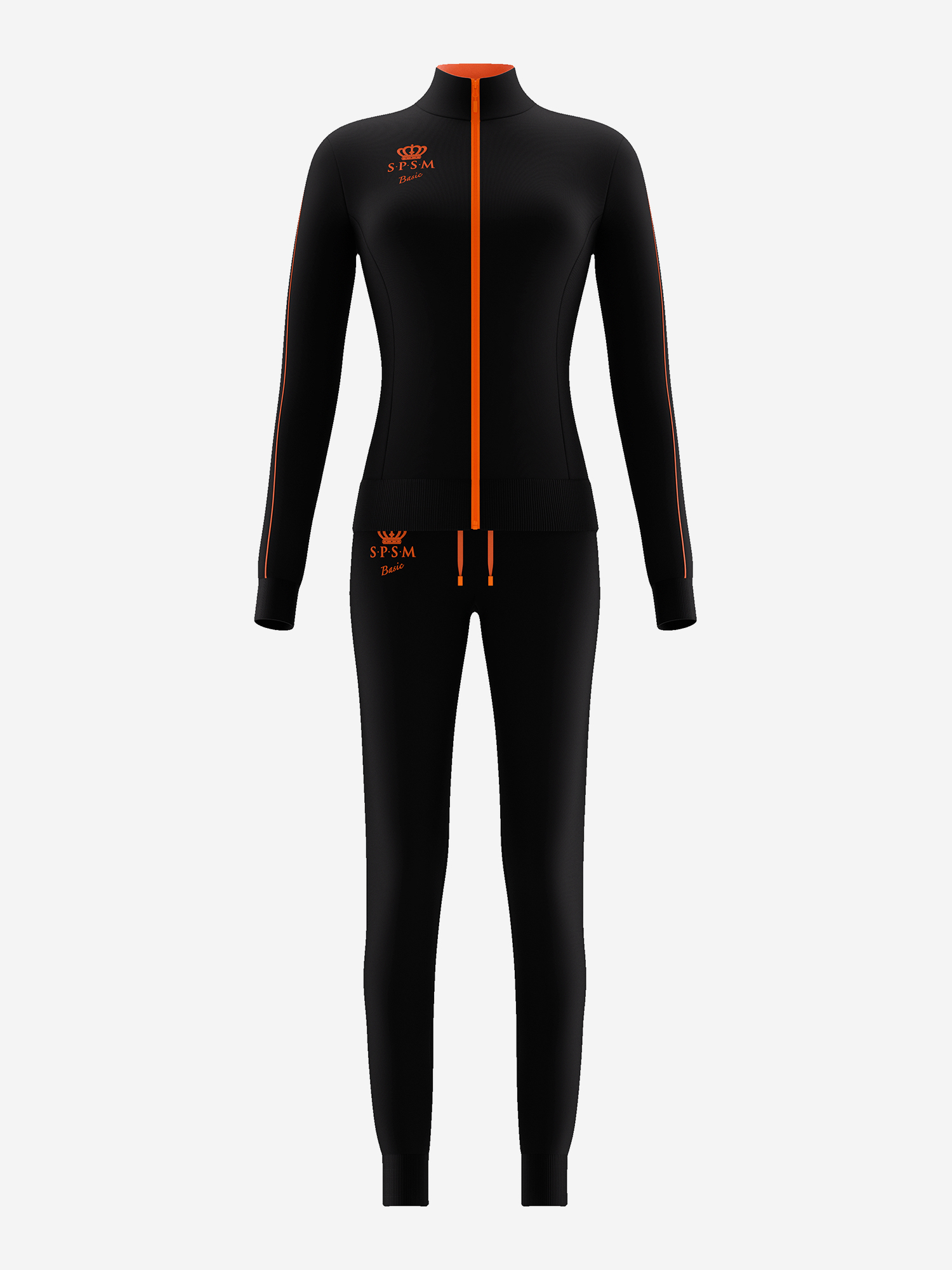 Изображение товара Костюм спортивный для девочек "Basic" SPSM, Черный с оранжевым