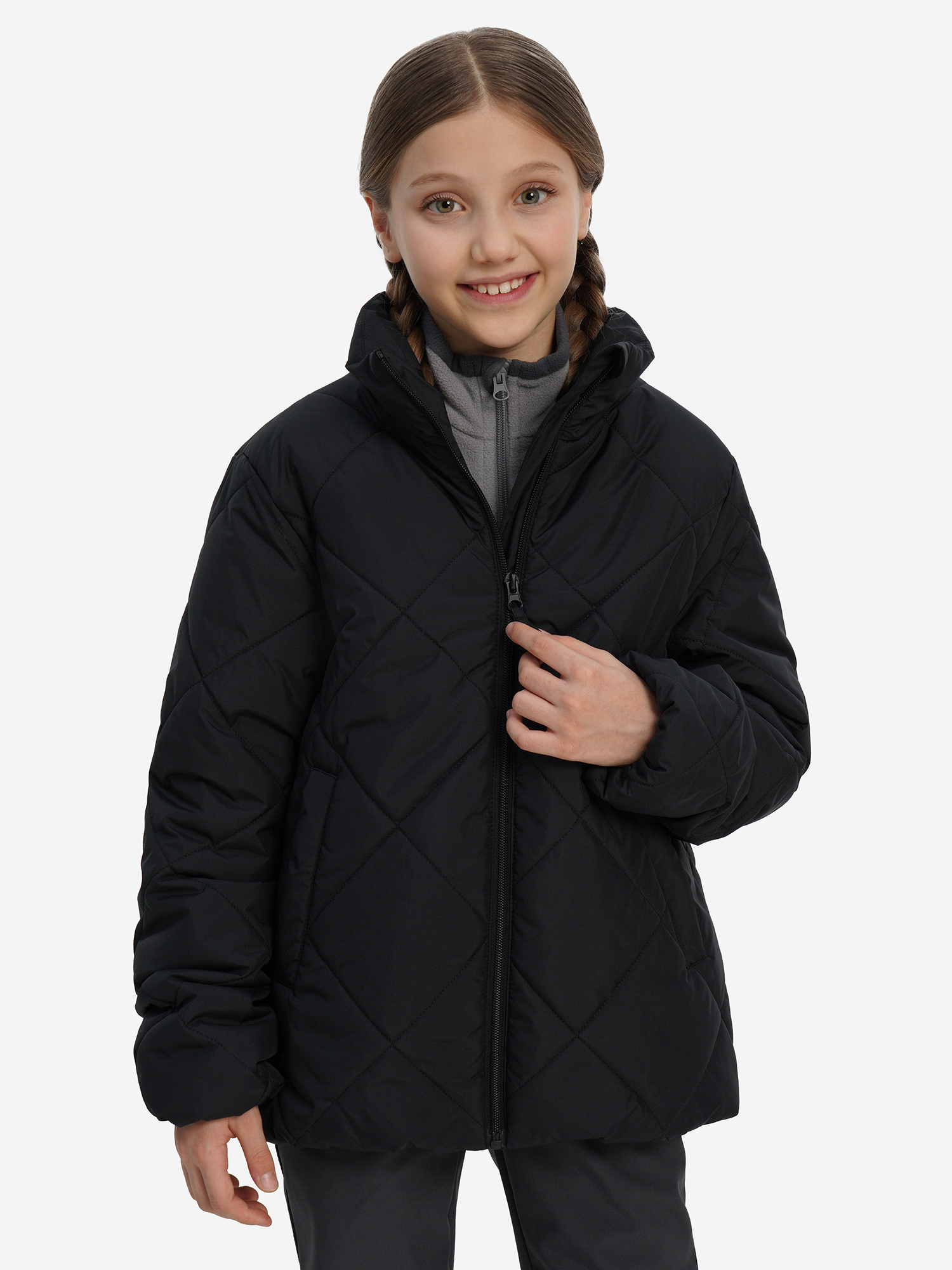 Куртка утепленная Outventure для девочек, черный, арт. 34999