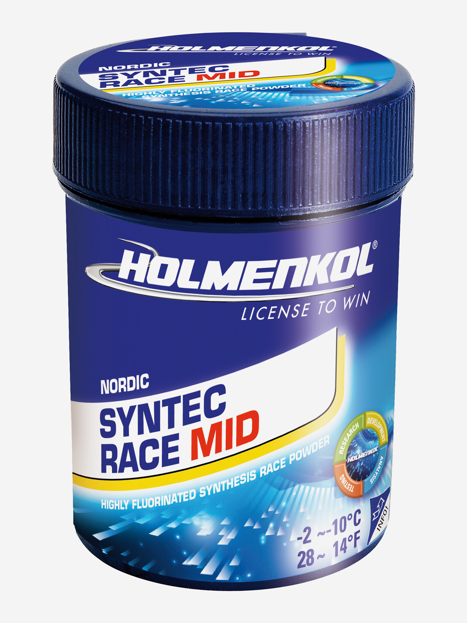

Порошок фторуглеродный для беговых лыж HOLMENKOL Syntec Race Mid, Синий