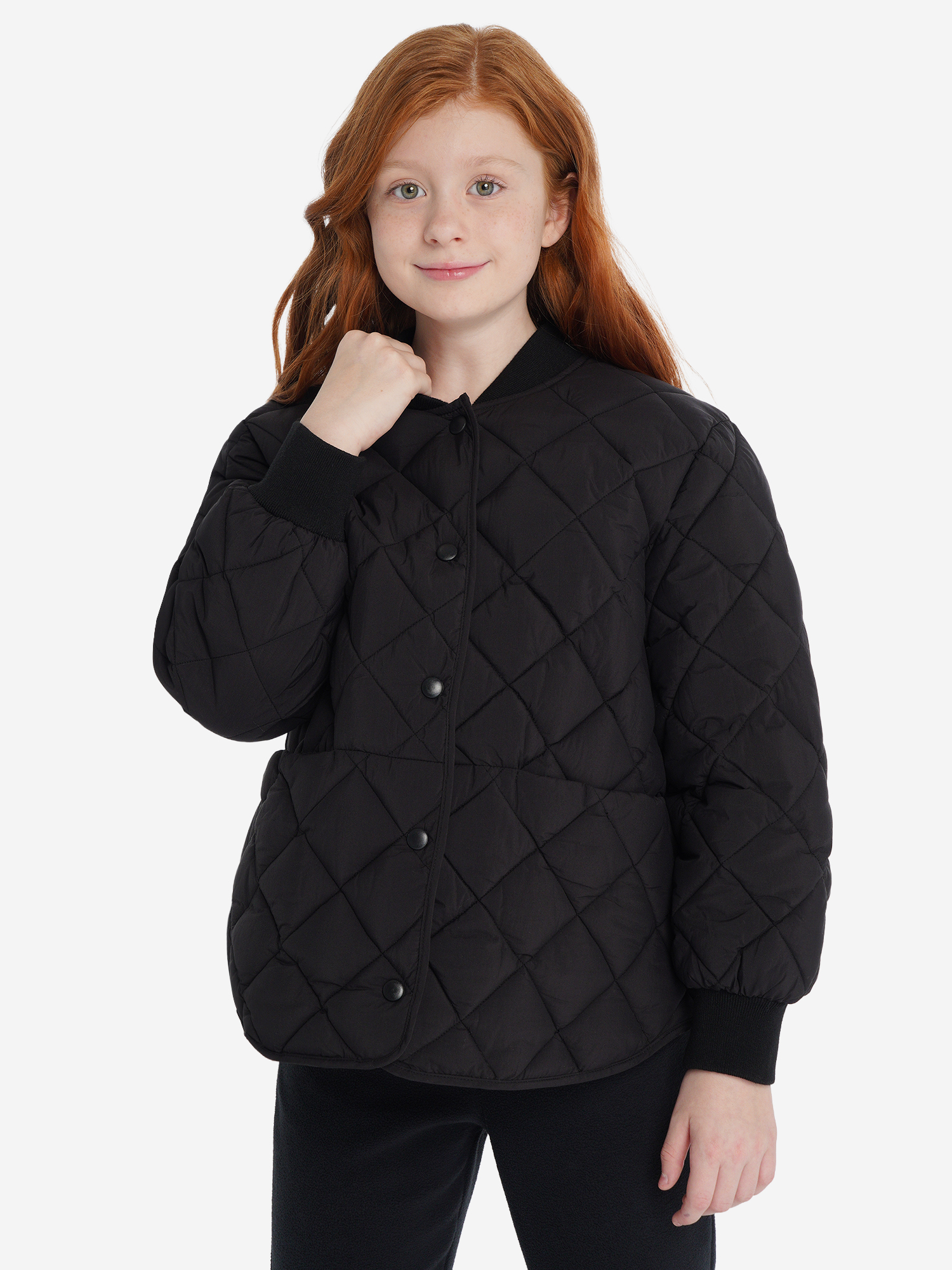 Куртка утепленная GSD для девочек, черный, арт. 34217
