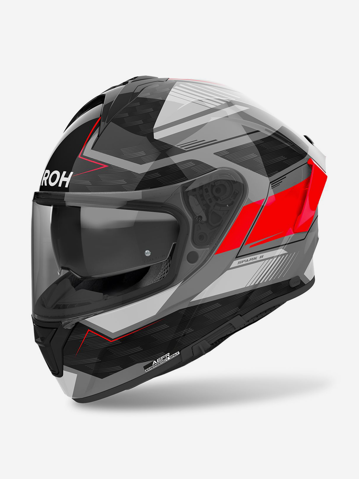 

Мотошлем Интеграл Airoh SPARK 2 ZENITH Red Gloss, Серый
