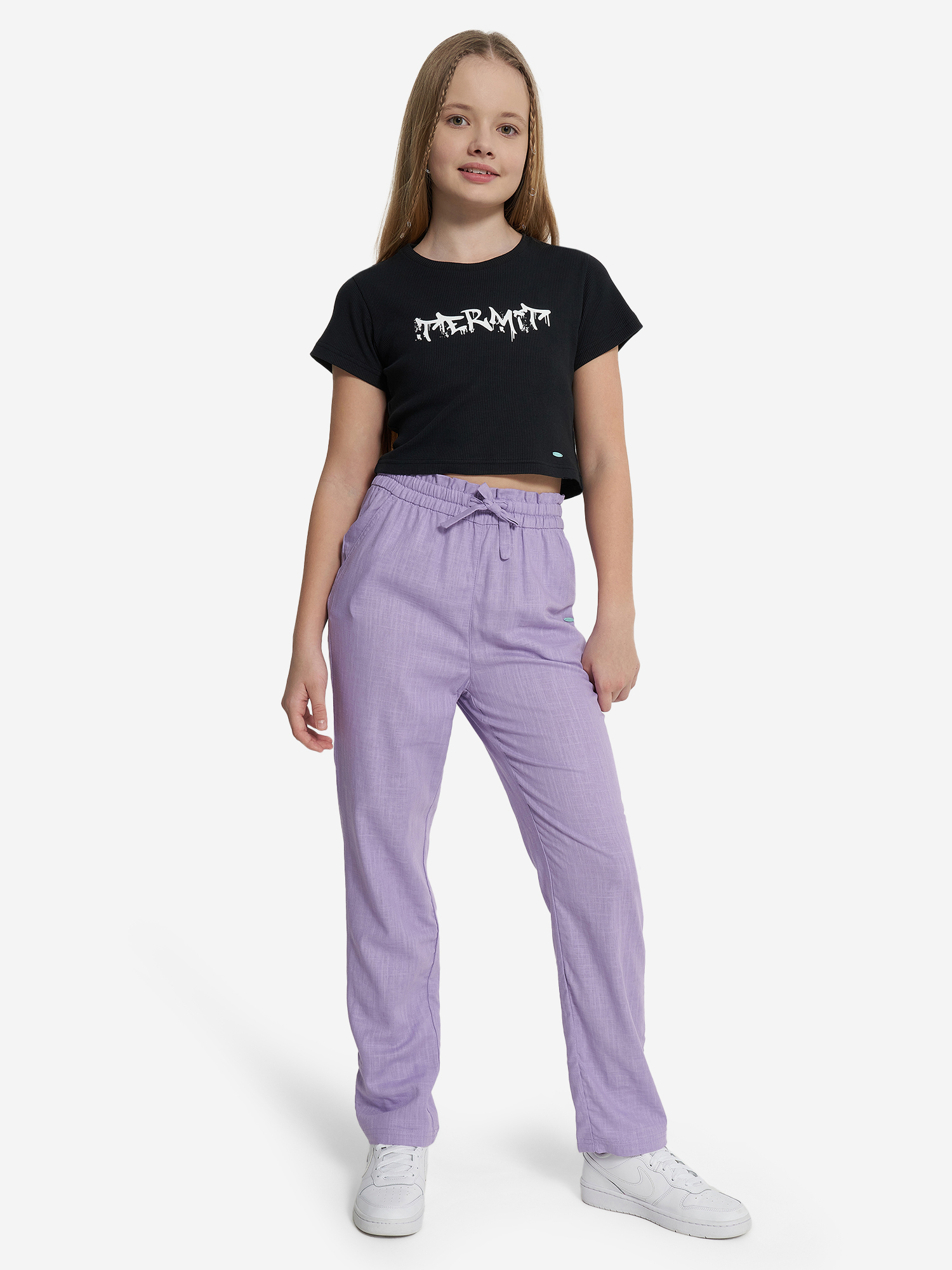 фото Брюки для девочек termit, фиолетовый