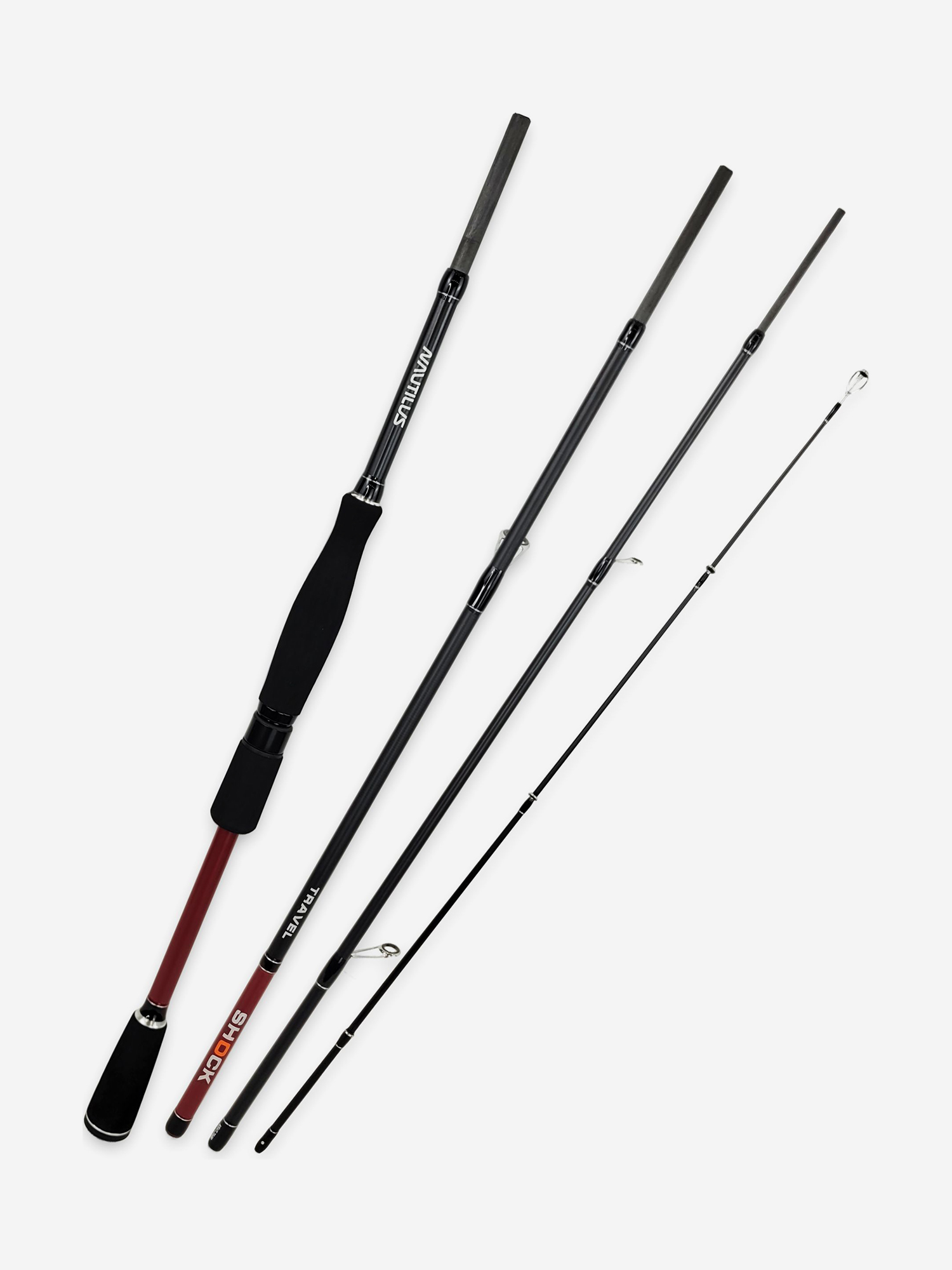 Изображение товара Спиннинг Nautilus SHOCK TRAVEL NSHT-704M 2.13м 5-28гр, Черный/Красный