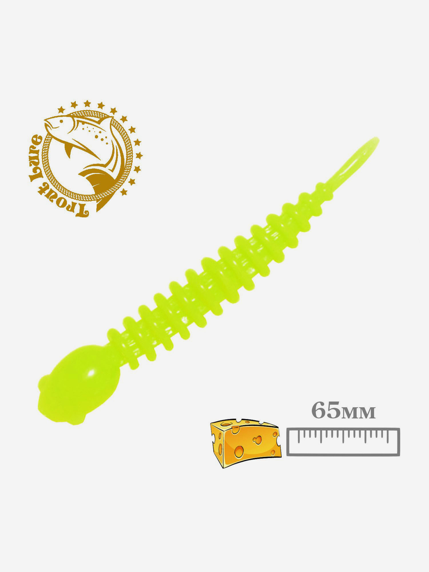 

Силикон TROUT LURE (SANSAN) в банке, GOLOVASTIK 65, СЫР, COL. 6 (Lemon), (12шт), Желтый