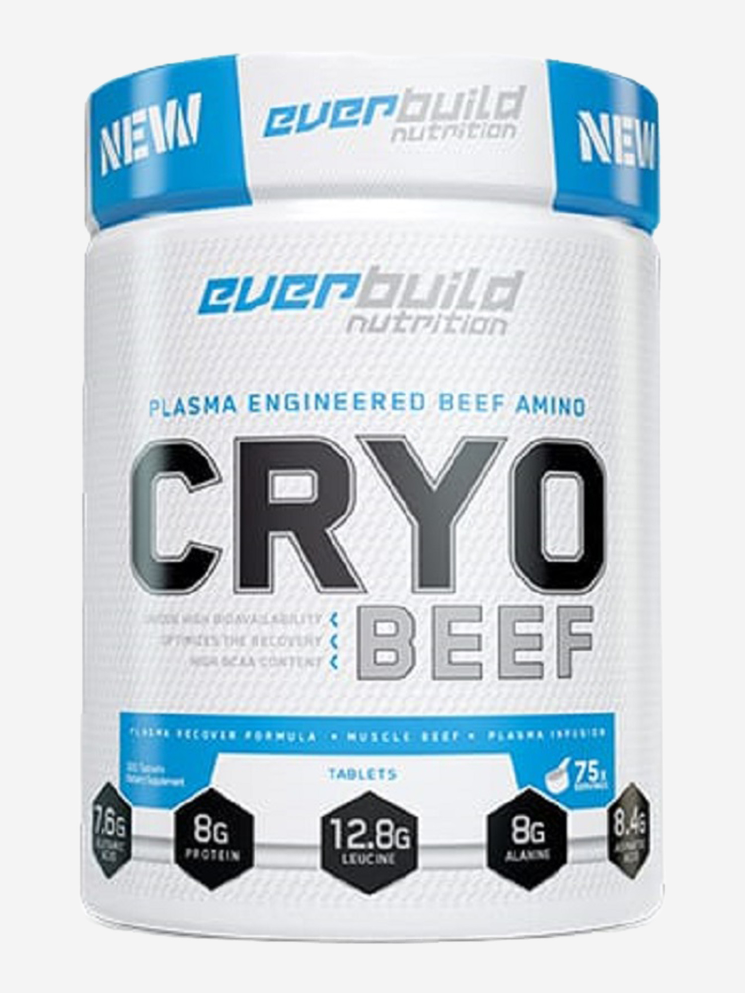 Спортивное питание Аминокислоты Everbuild Nutrition Cryo Beef Amino 8000МГ., Белый