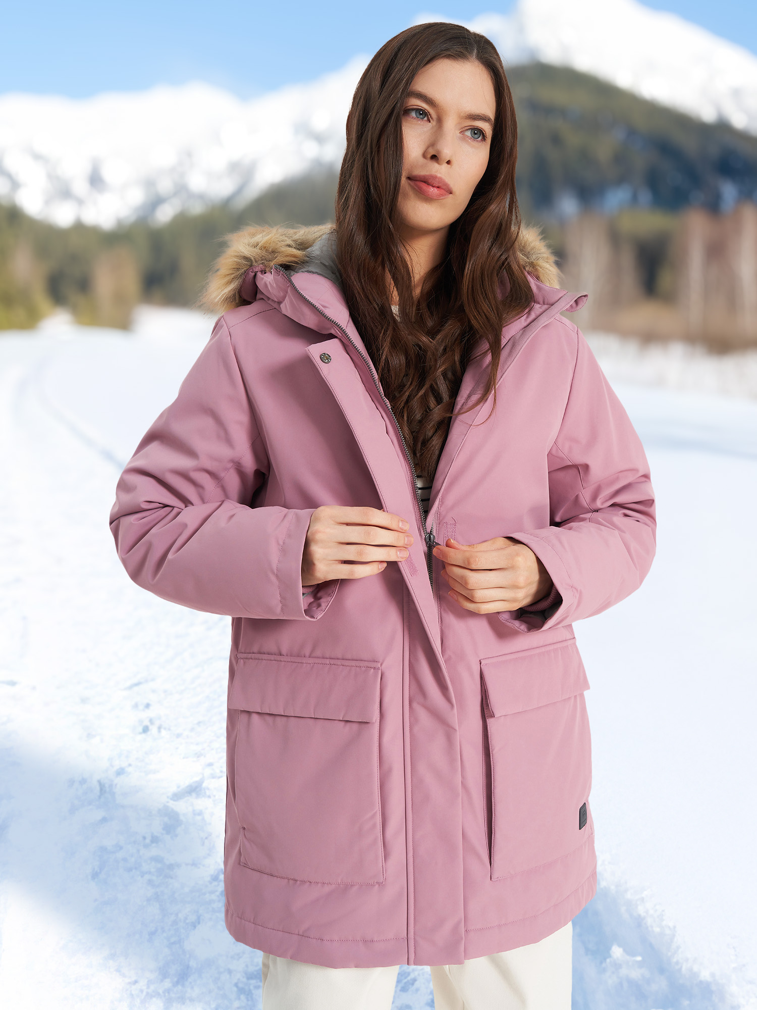 Пуховик Outventure, розовый, арт. 137778out-x1