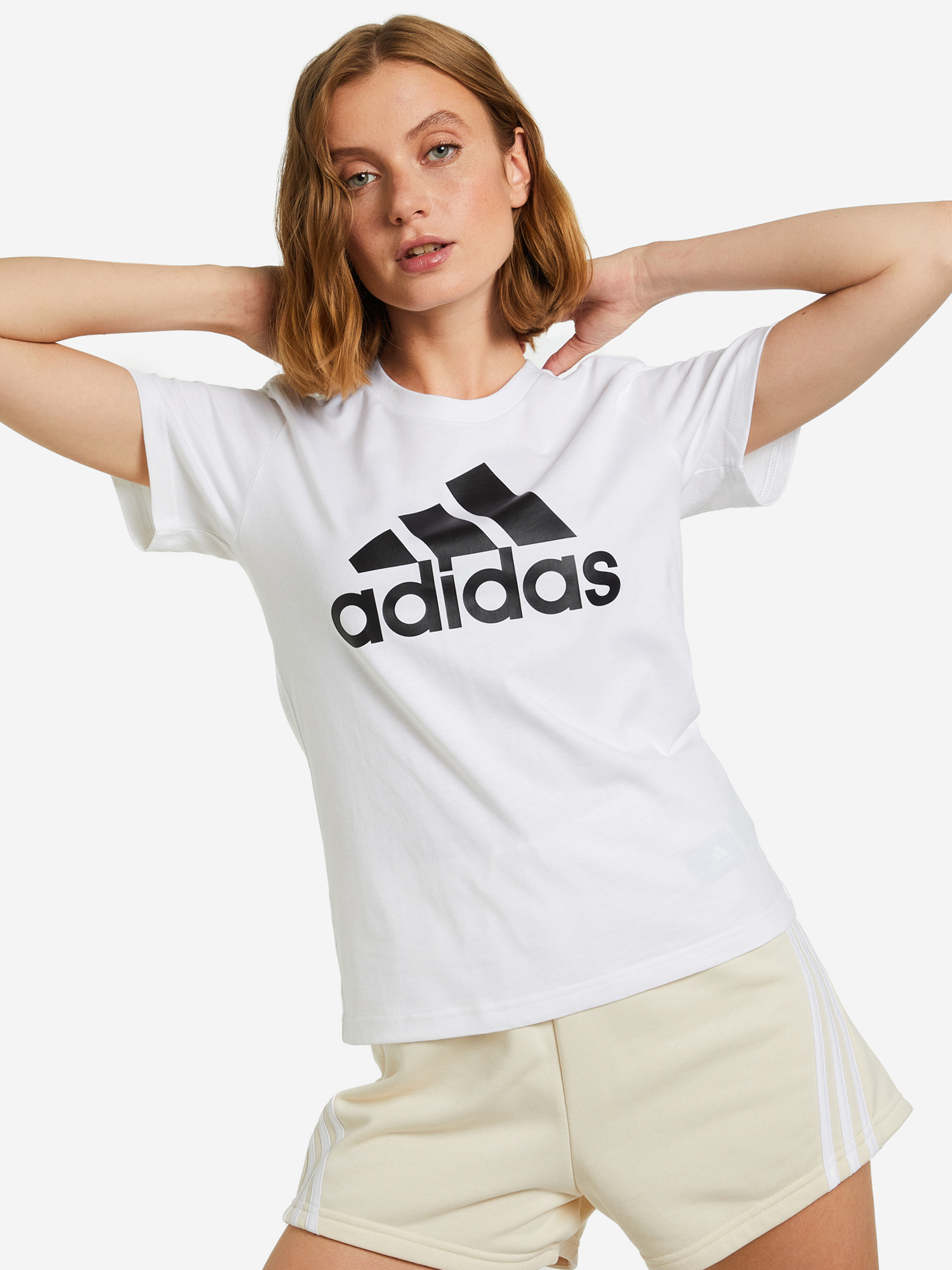 Футболка женская adidas Loungewear Essentials Logo, Белый футболка мужская puma ess logo белый