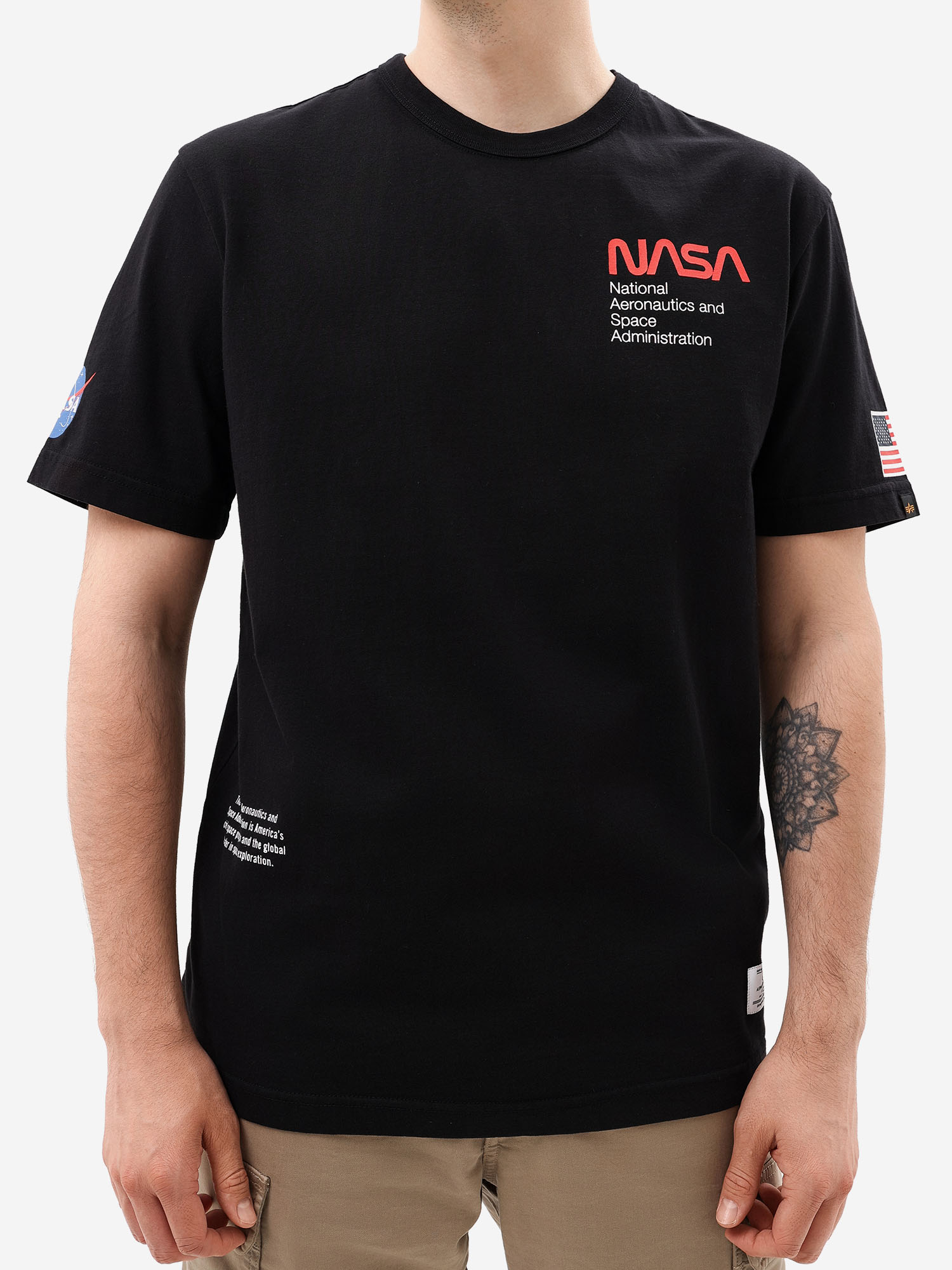 Футболка NASA Worm Logo Alpha Industries, Черный UTN53000WDSJA4R-B, размер 44-46 - фото 3