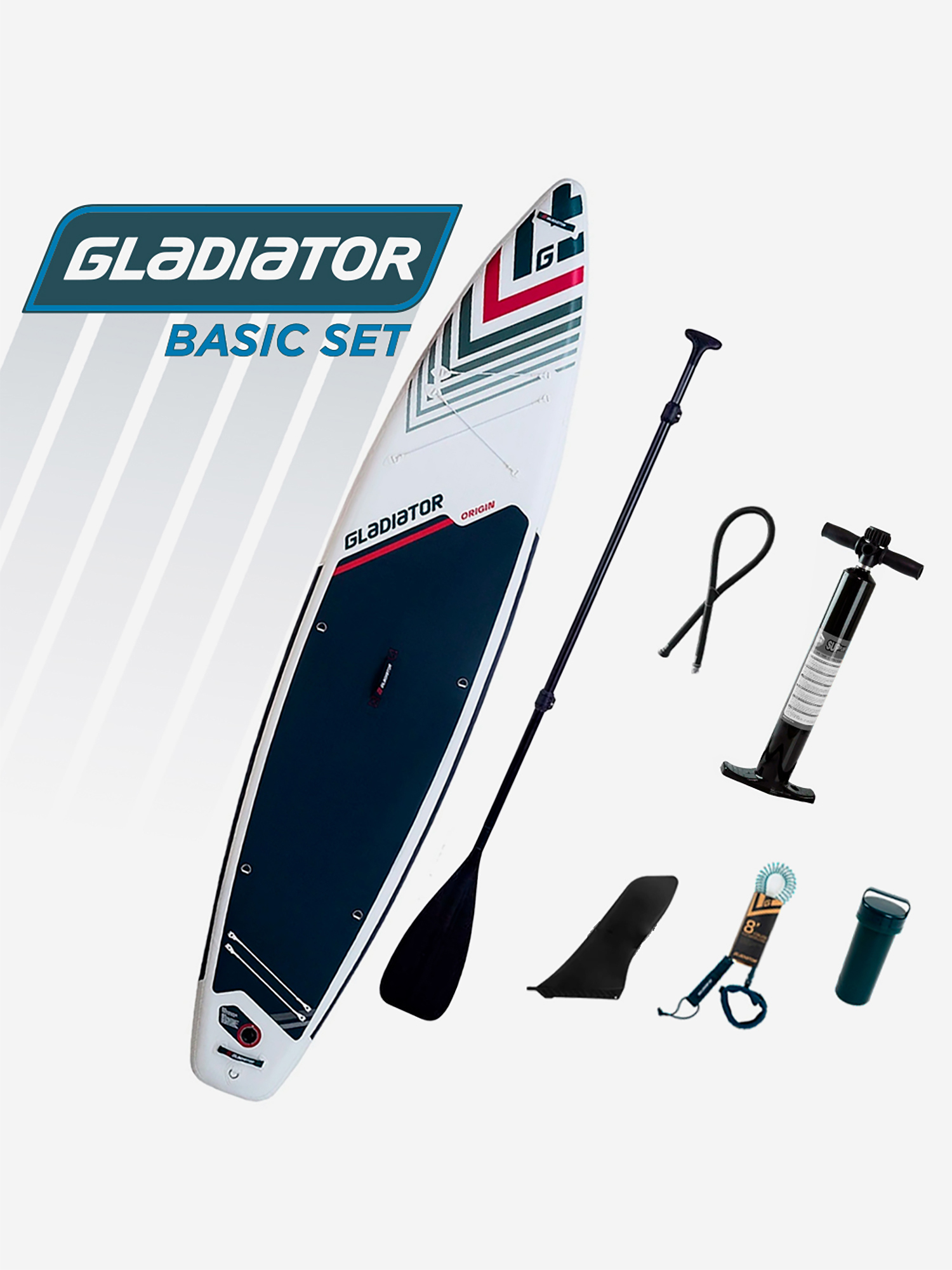 

Надувная SUP доска Gladiator ORIGIN 12'6" T SC Basic set, Белый