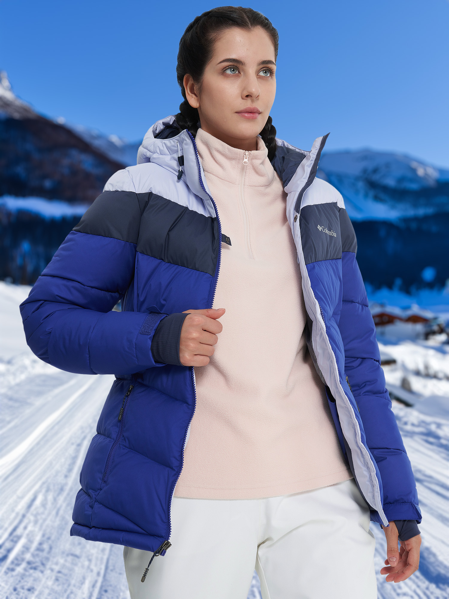 Пуховик женский Columbia Abbott Peak II, Синий