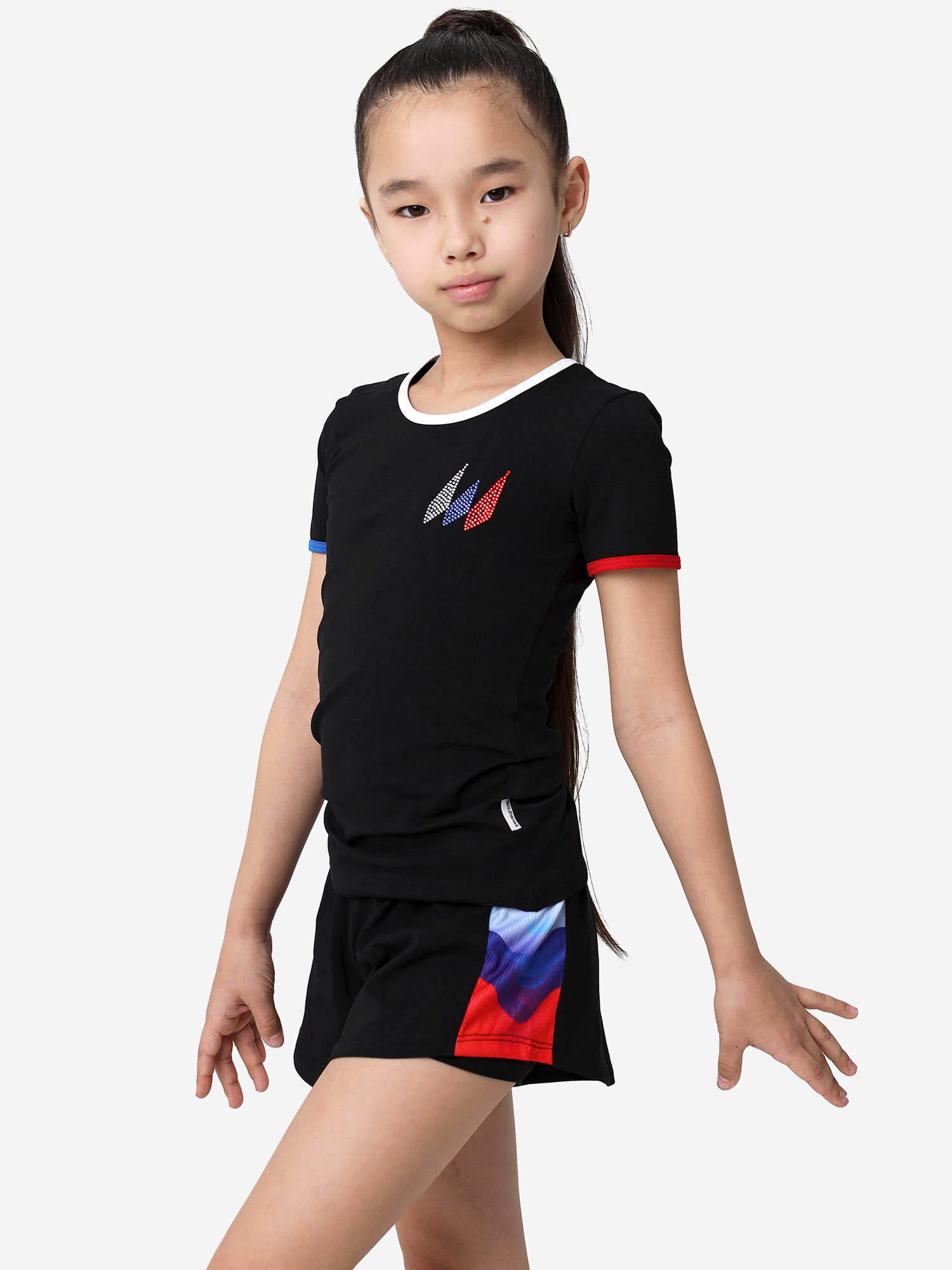 Футболка спортивная для девочки WILDWINS, Черный спортивная футболка в рубчик черного а