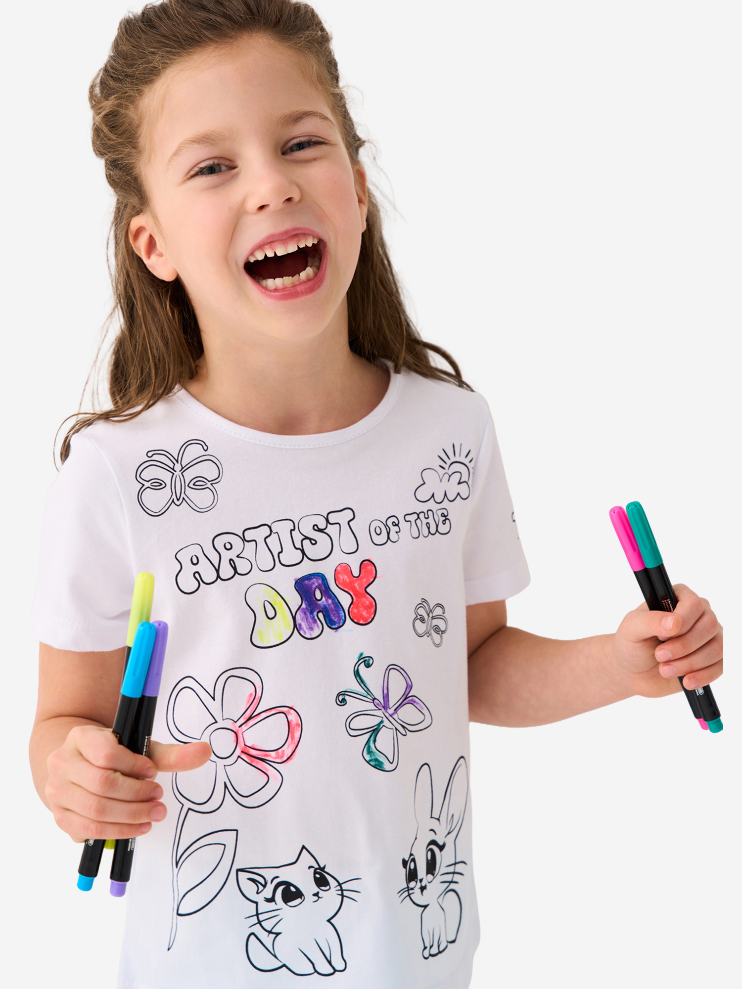 Изображение товара PlayToday Футболка для девочек, 100% хлопок, лето