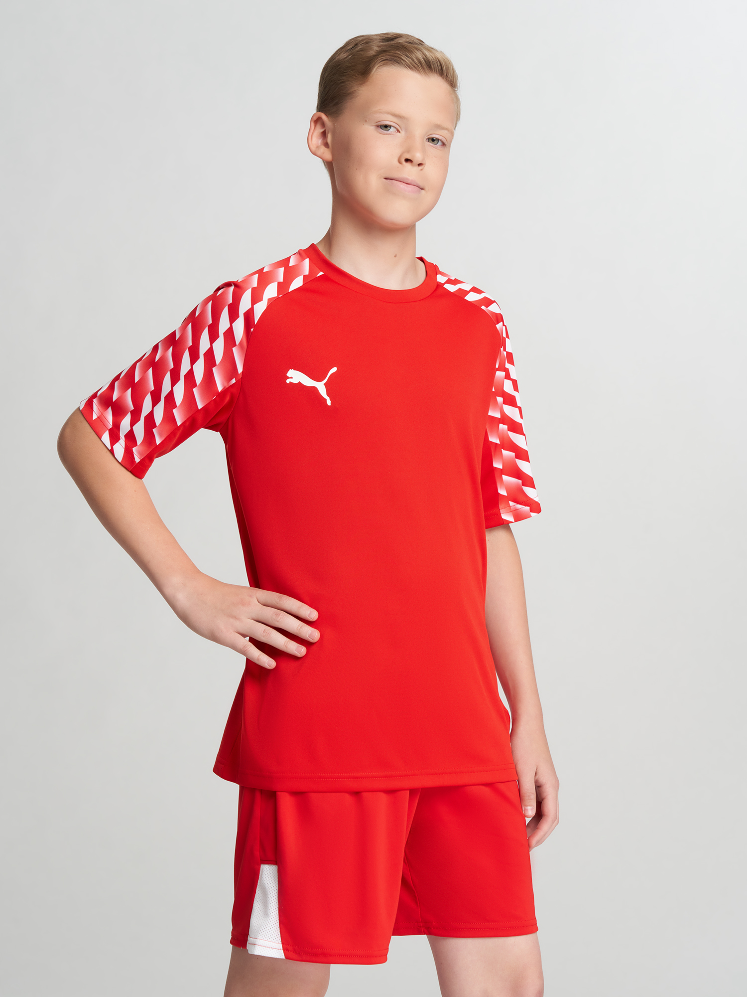 Изображение товара Футболка PUMA Teamliga26 для мальчиков с логотипом и влаговыводом