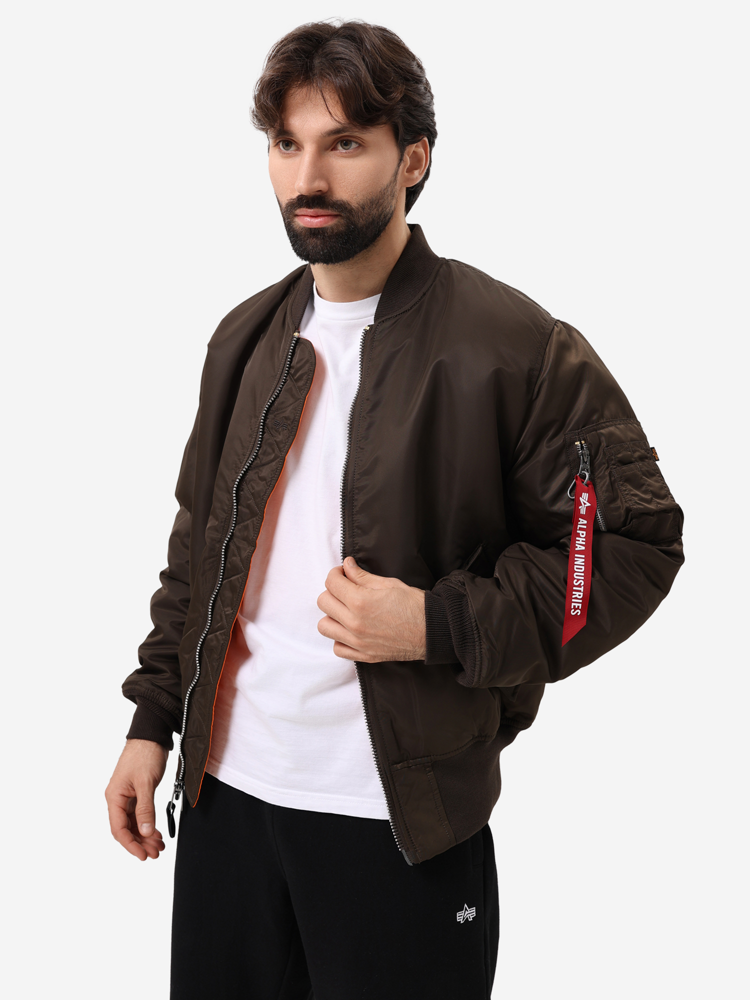 Изображение товара Мужской утепленный бомбер MA-1 Alpha Industries темно-коричневый демисезонный