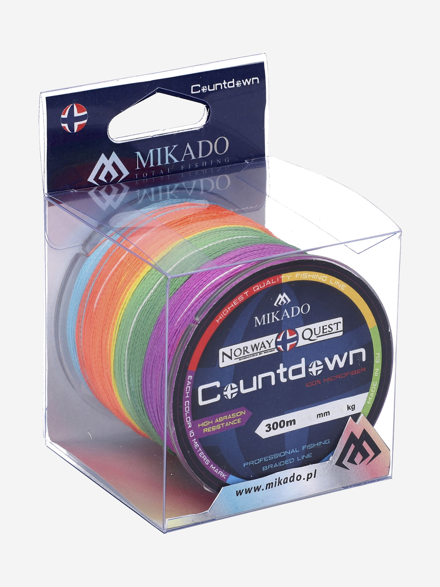 

Плетеный шнур Mikado NORWAY QUEST COUNTDOWN 0,20 (300 м)-16,80 кг., Мультицвет