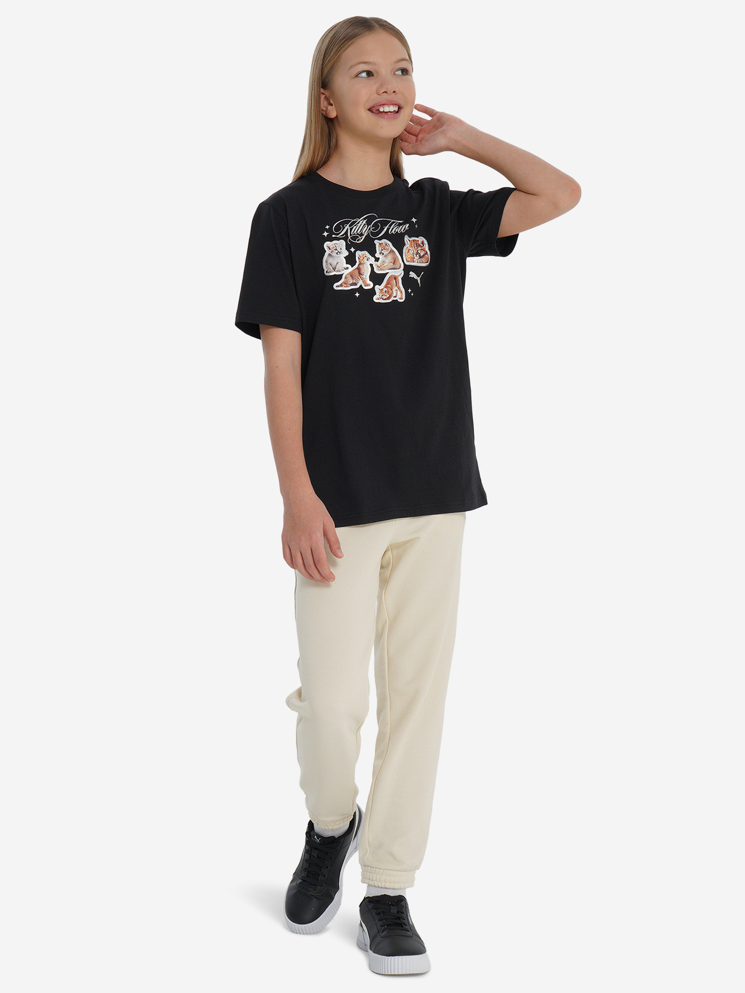 Футболка для девочек PUMA Graphic, Черный 4