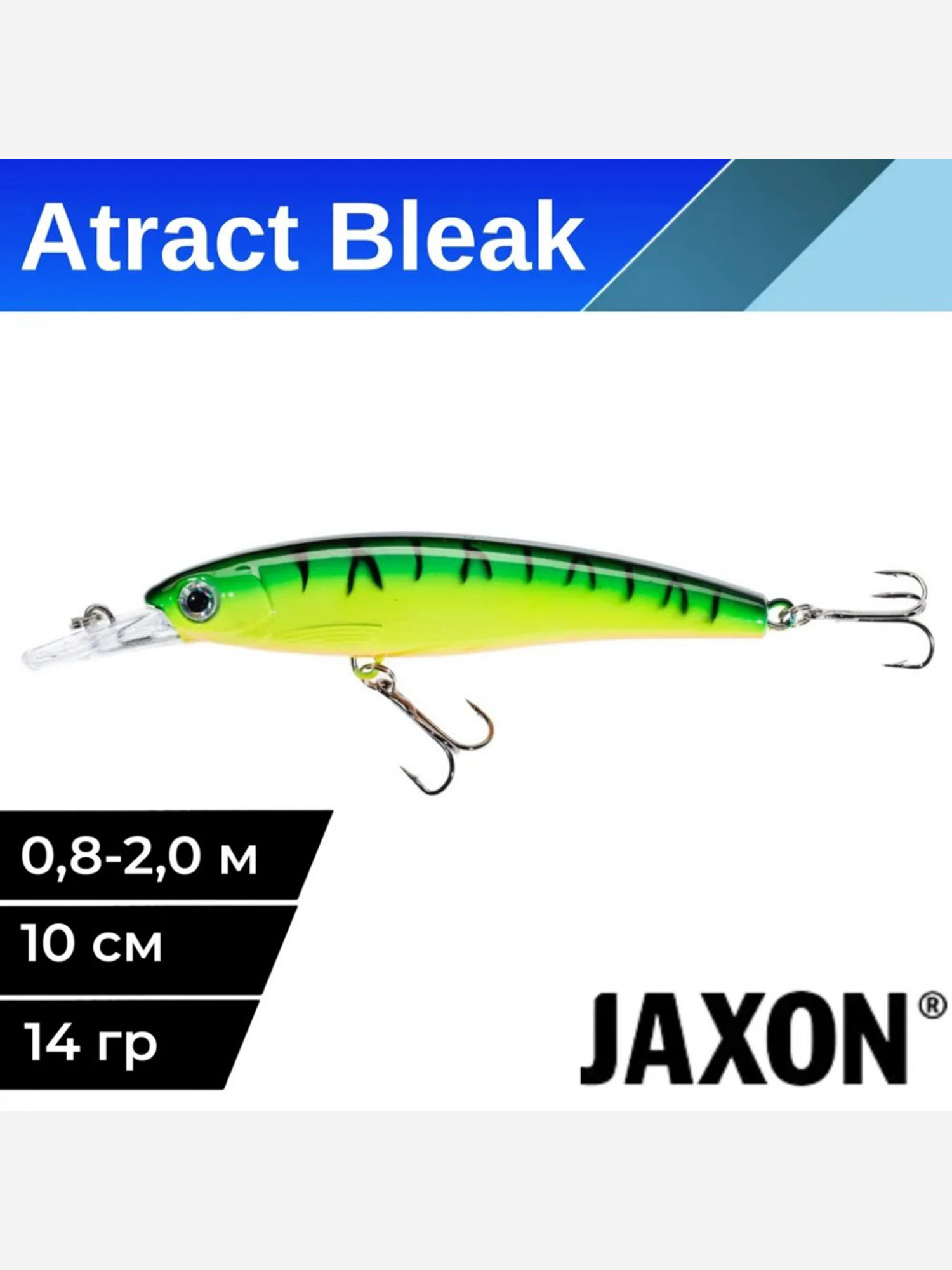 

Воблер для рыбалки Jaxon Atract Bleak плавающий  14 гр #I, Зеленый