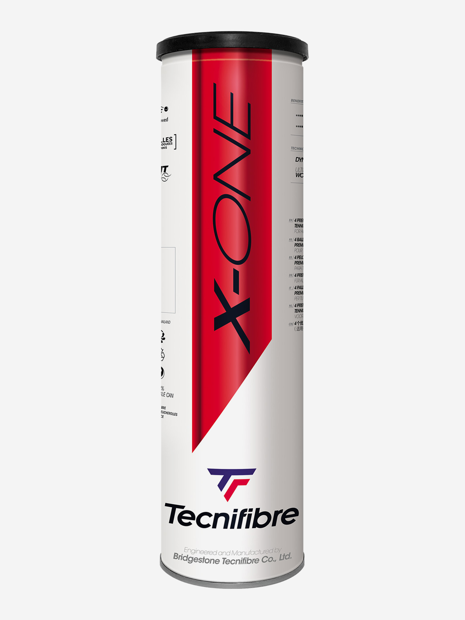 

Мяч для большого тенниса Tecnifibre X-One, 4 шт, Желтый
