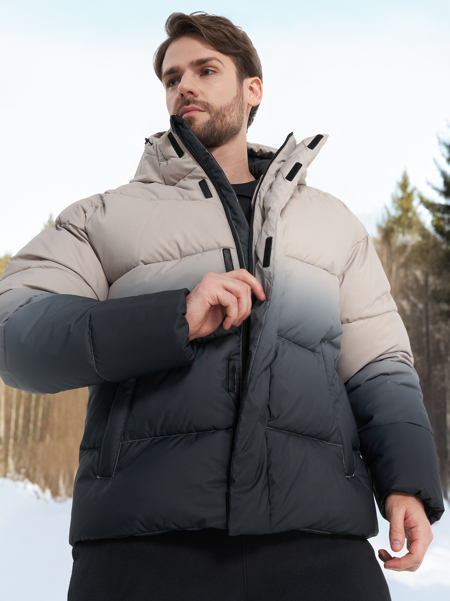 Пуховик мужской Northland, бежевый, арт. 138293n16-bc