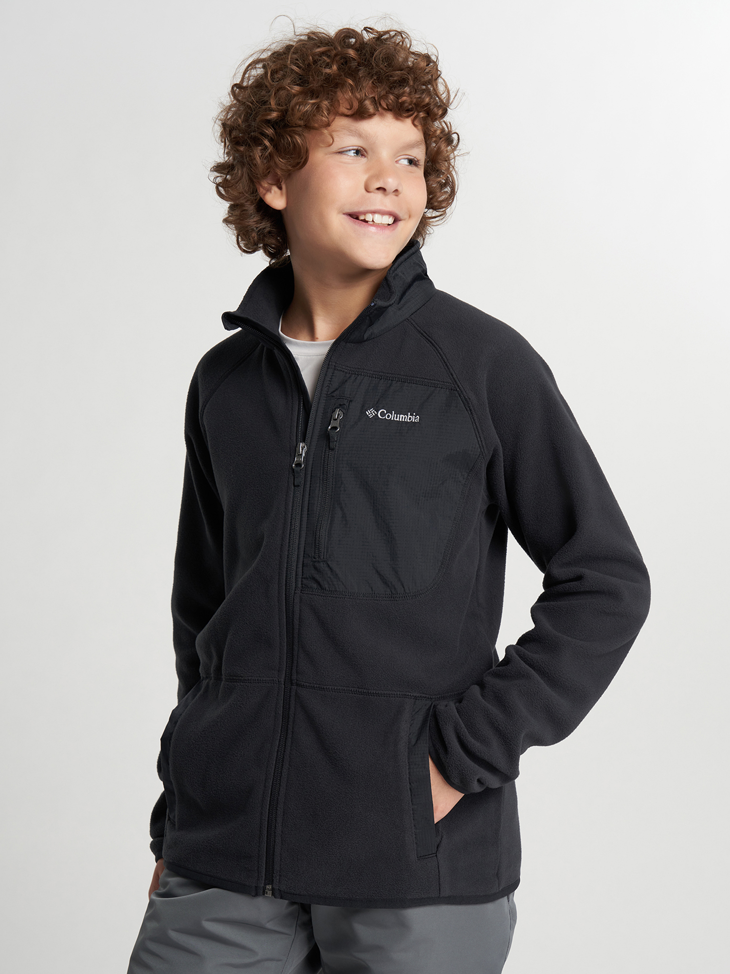 Джемпер флисовый для мальчиков Columbia Fast Trek V Full Zip, Черный