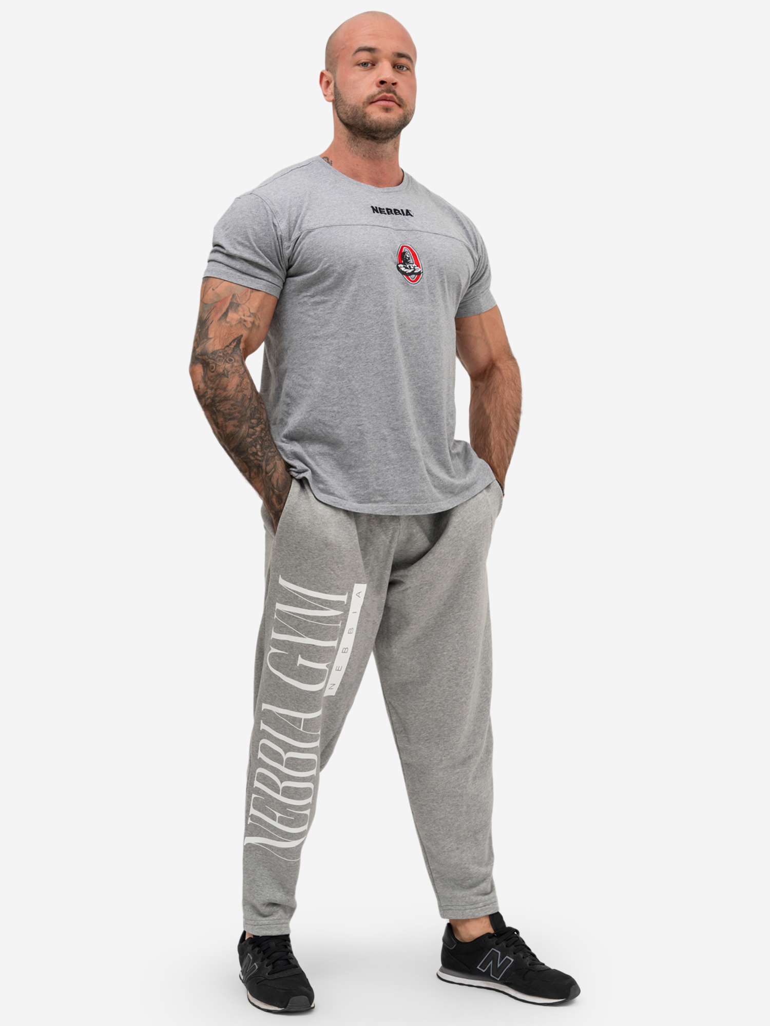 Брюки спортивные мужские NEBBIA Beast Mode On iconic sweatpants 186, Серый 186GREYSRCYN2B-#000004, размер 48-50 - фото 2