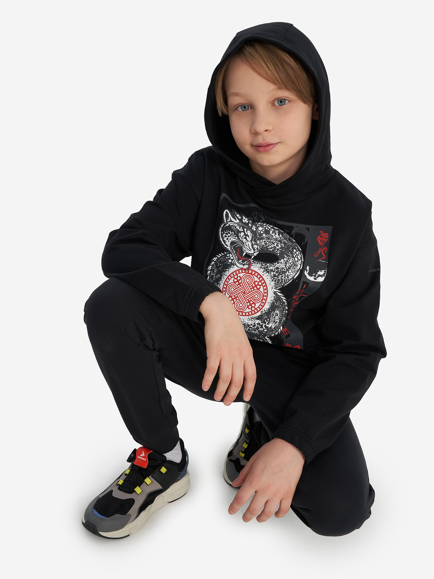 Худи Demix для мальчиков Черный, черный, арт. 33907