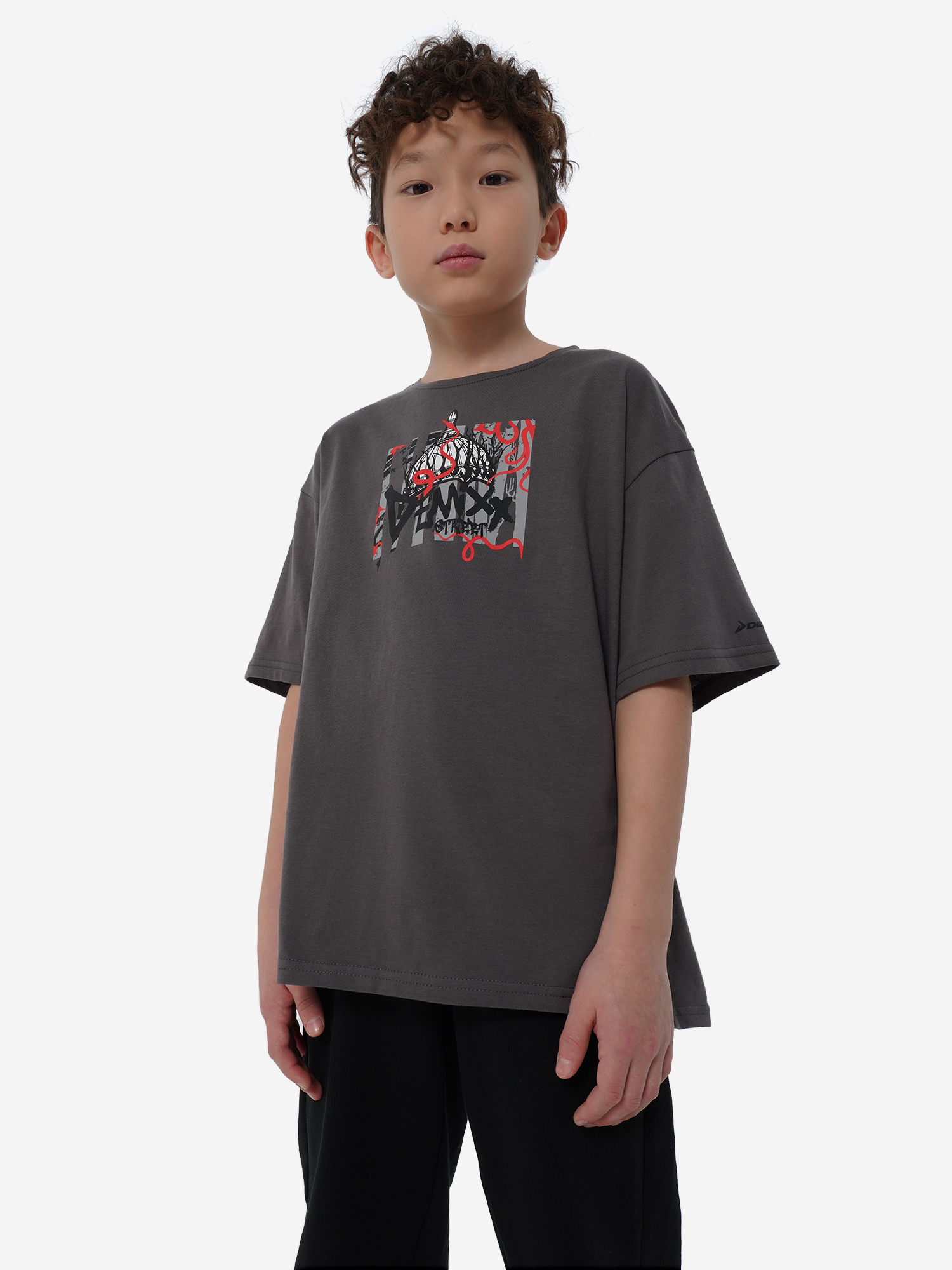 

Футболка для мальчиков оверсайз Demix, Серый