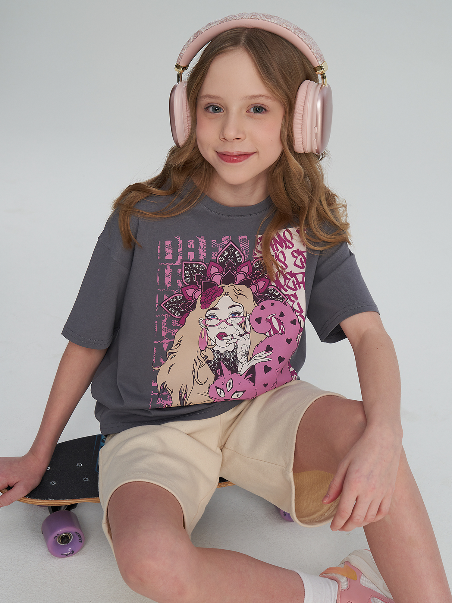 Изображение товара Футболка для девочек Demix, Серый