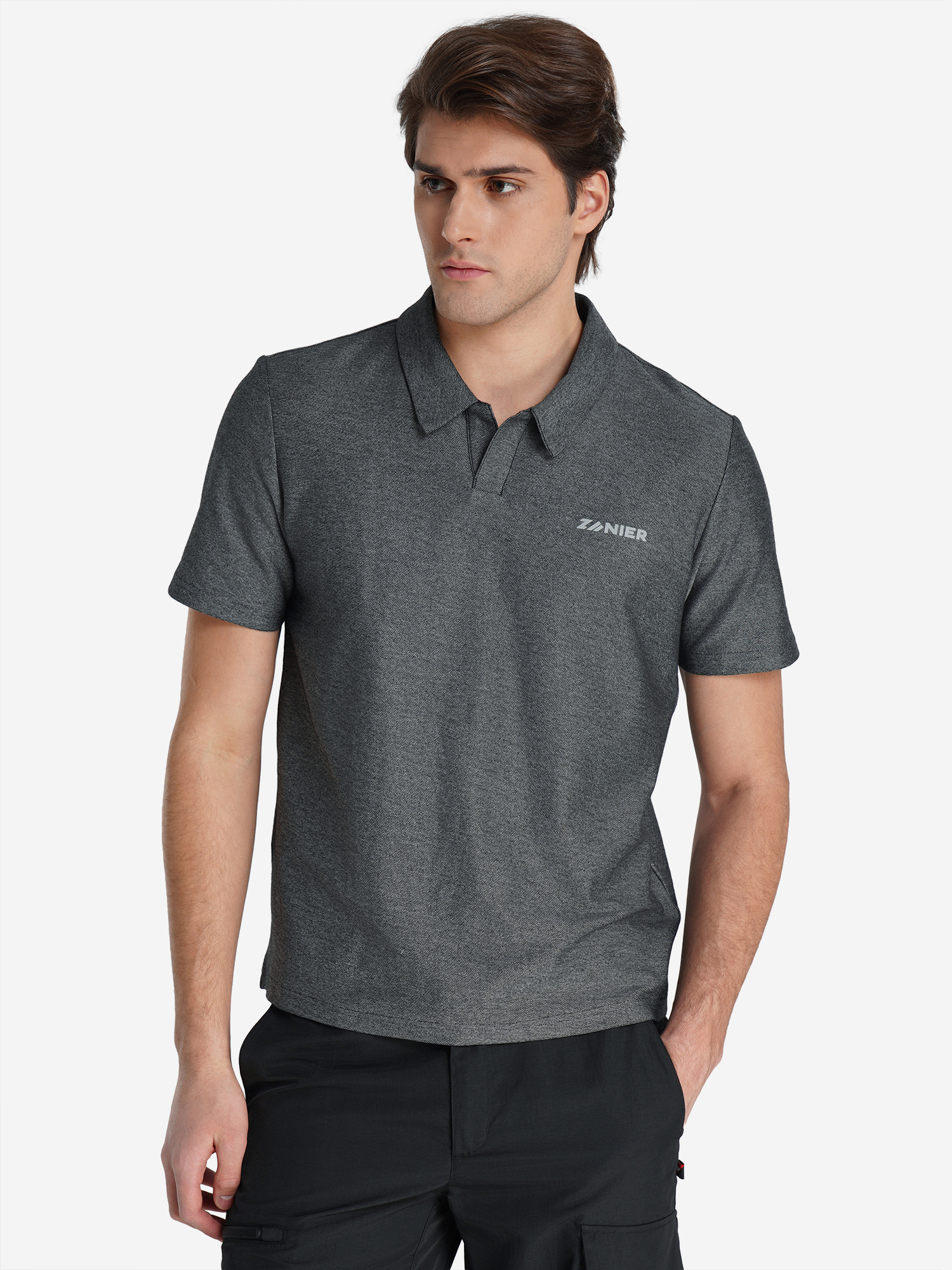 Изображение товара Мужское поло Zanier с защитой от УФ и логотипом, лето и всесезон