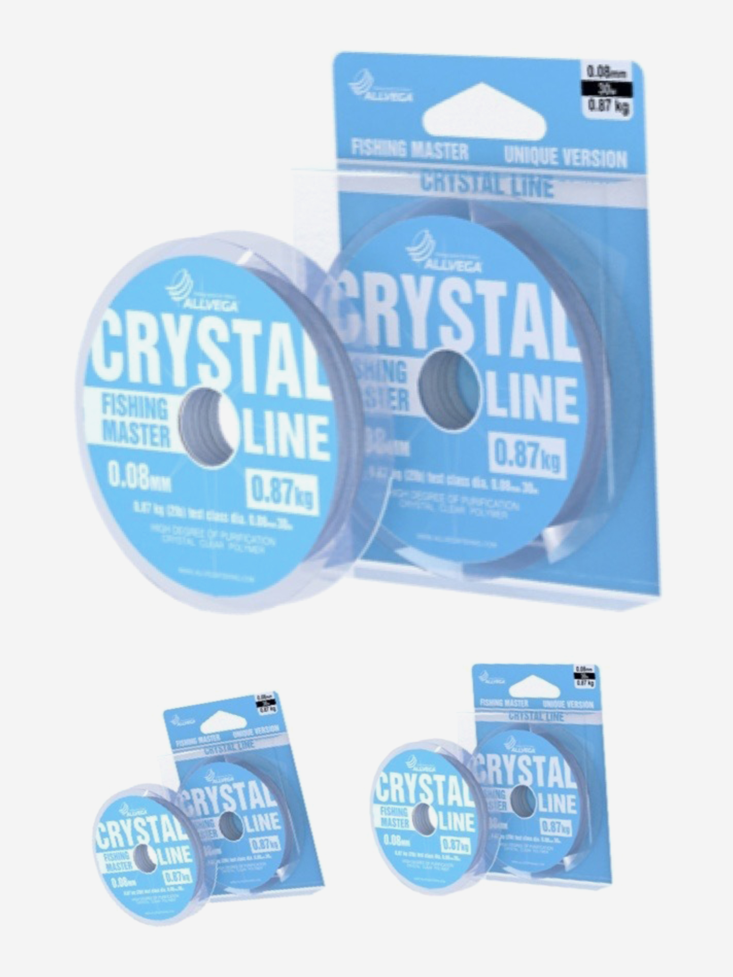 

Леска монофильная ALLVEGA "Fishing Master" CRYSTAL 30м 0,08мм (0,87кг) Набор 3 штуки., Серый