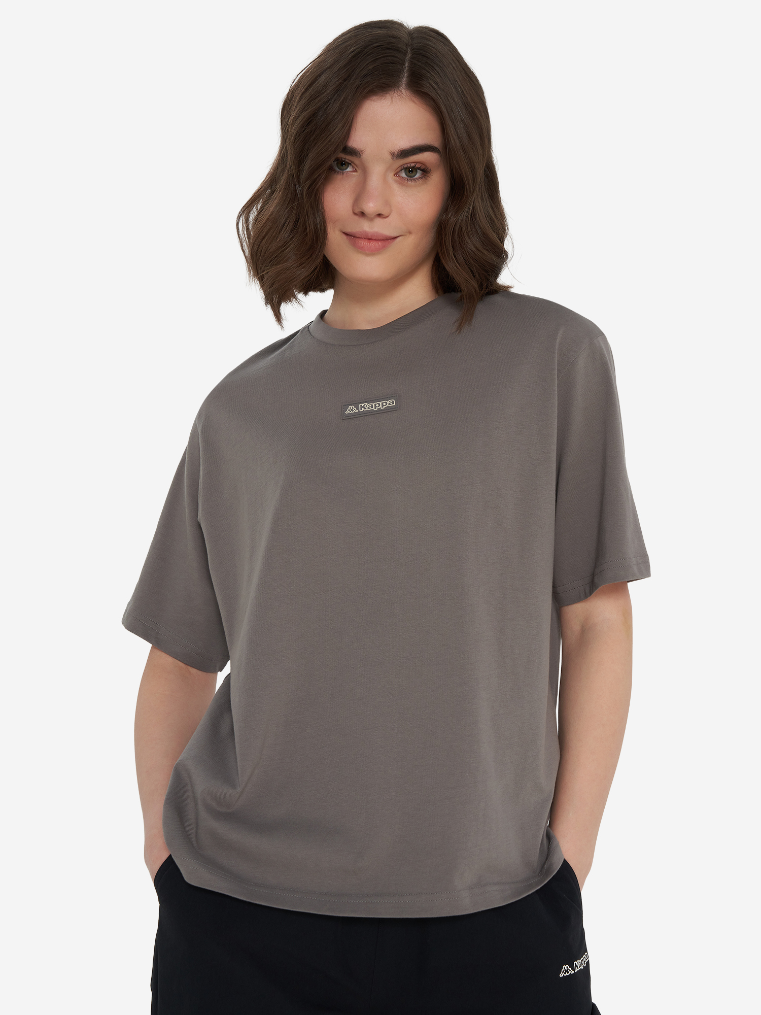 Футболка женская оверсайз Kappa, серый, арт. 141454kap-93
