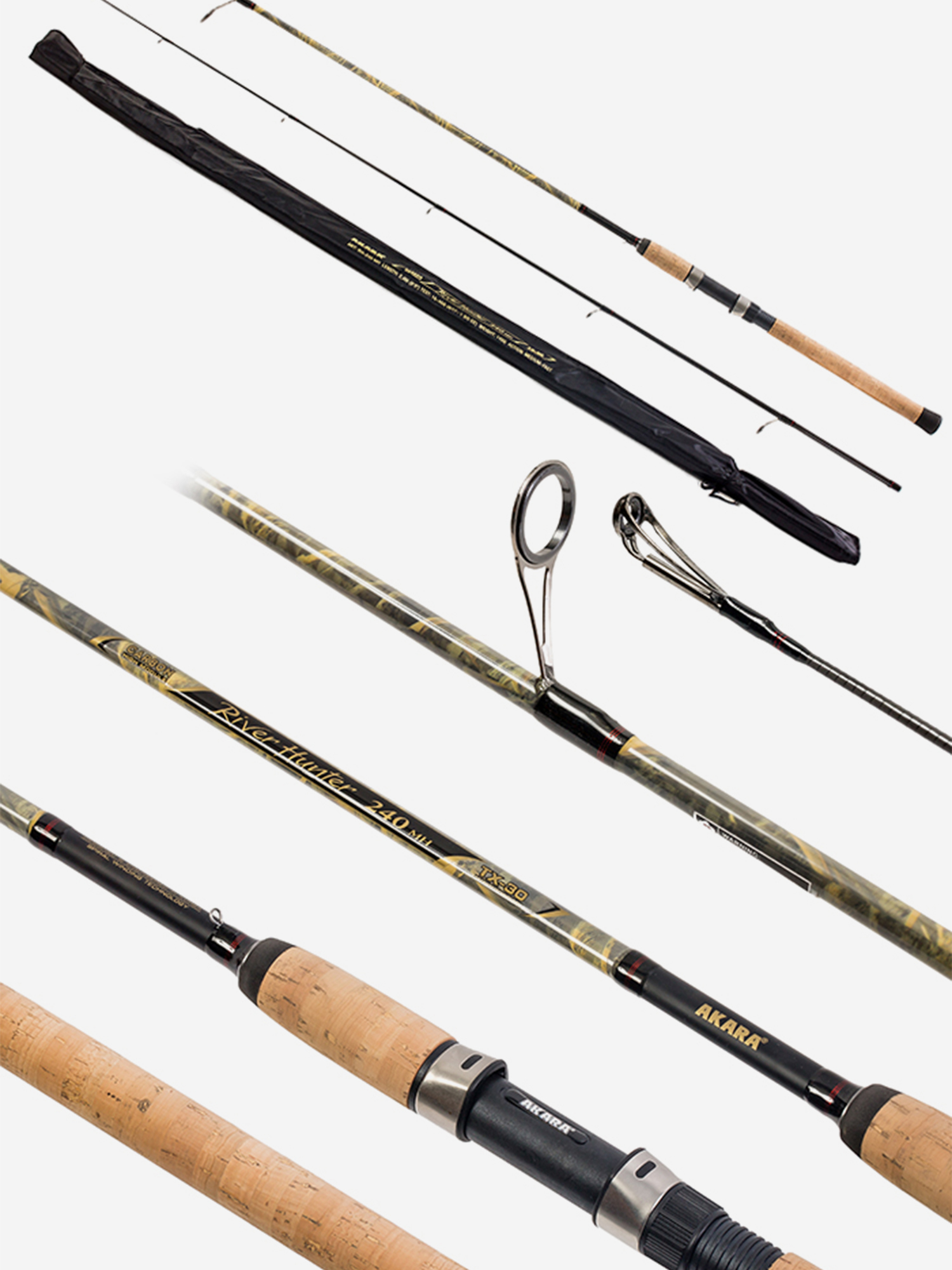 

Спиннинг штекерный углеволоконный 2 колена Akara River Hunter M (7-28) 2,4 м, Мультицвет
