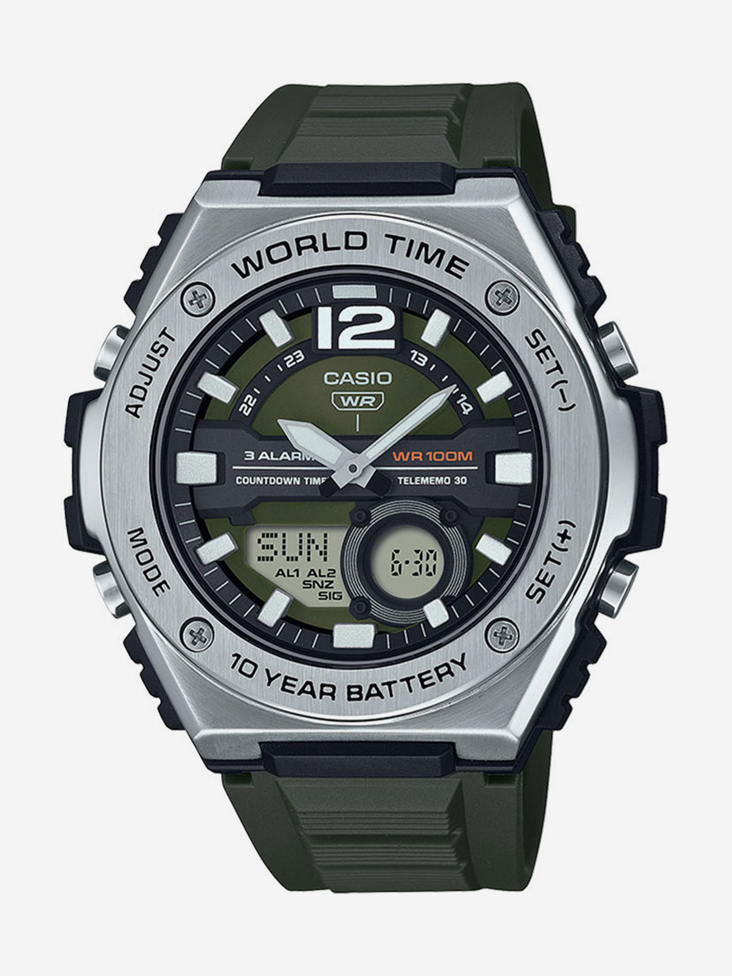

Наручные часы Casio Collection MWQ-100-3A, Зеленый