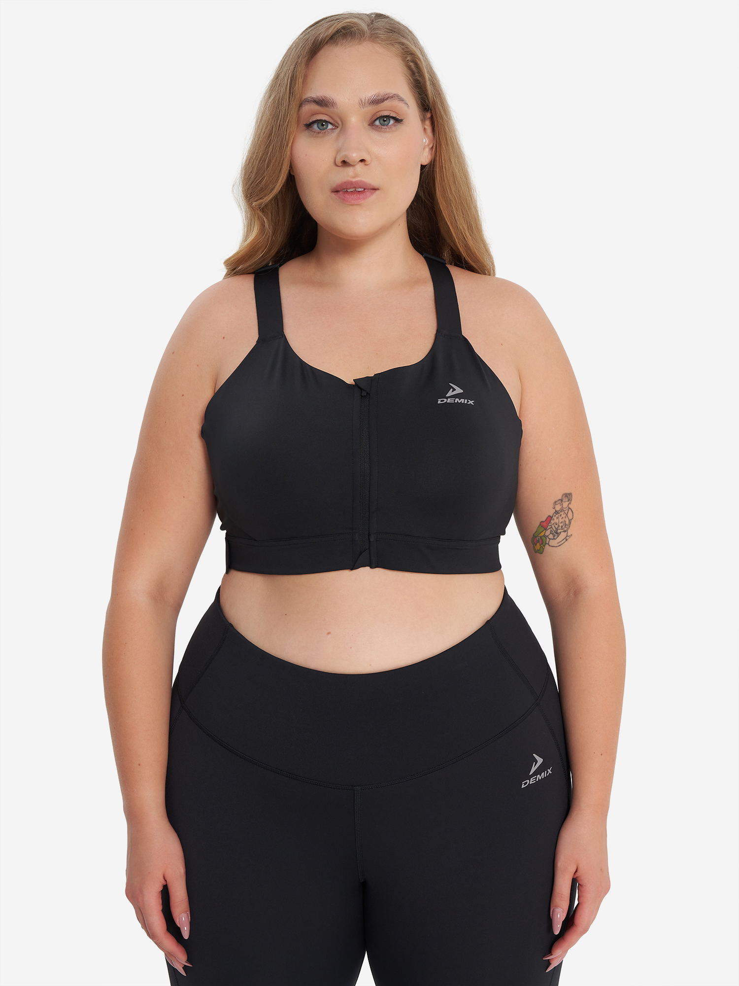 фото Топ бра спортивный demix, plus size, черный