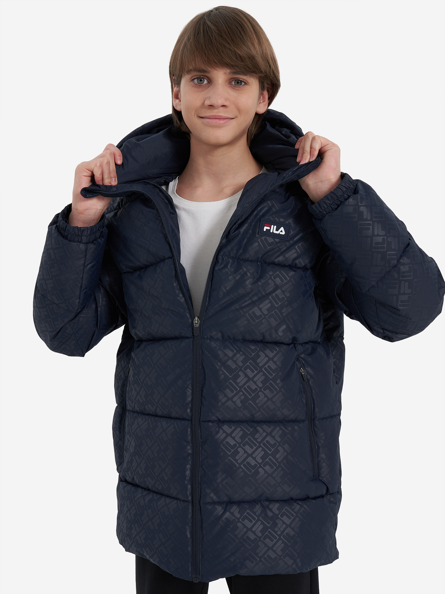 фото Пуховик для мальчиков fila, синий