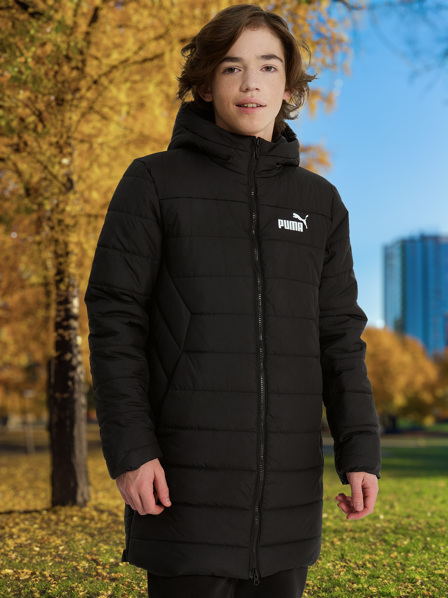 Куртка утепленная для мальчиков PUMA ESS Hooded Padded, Черный