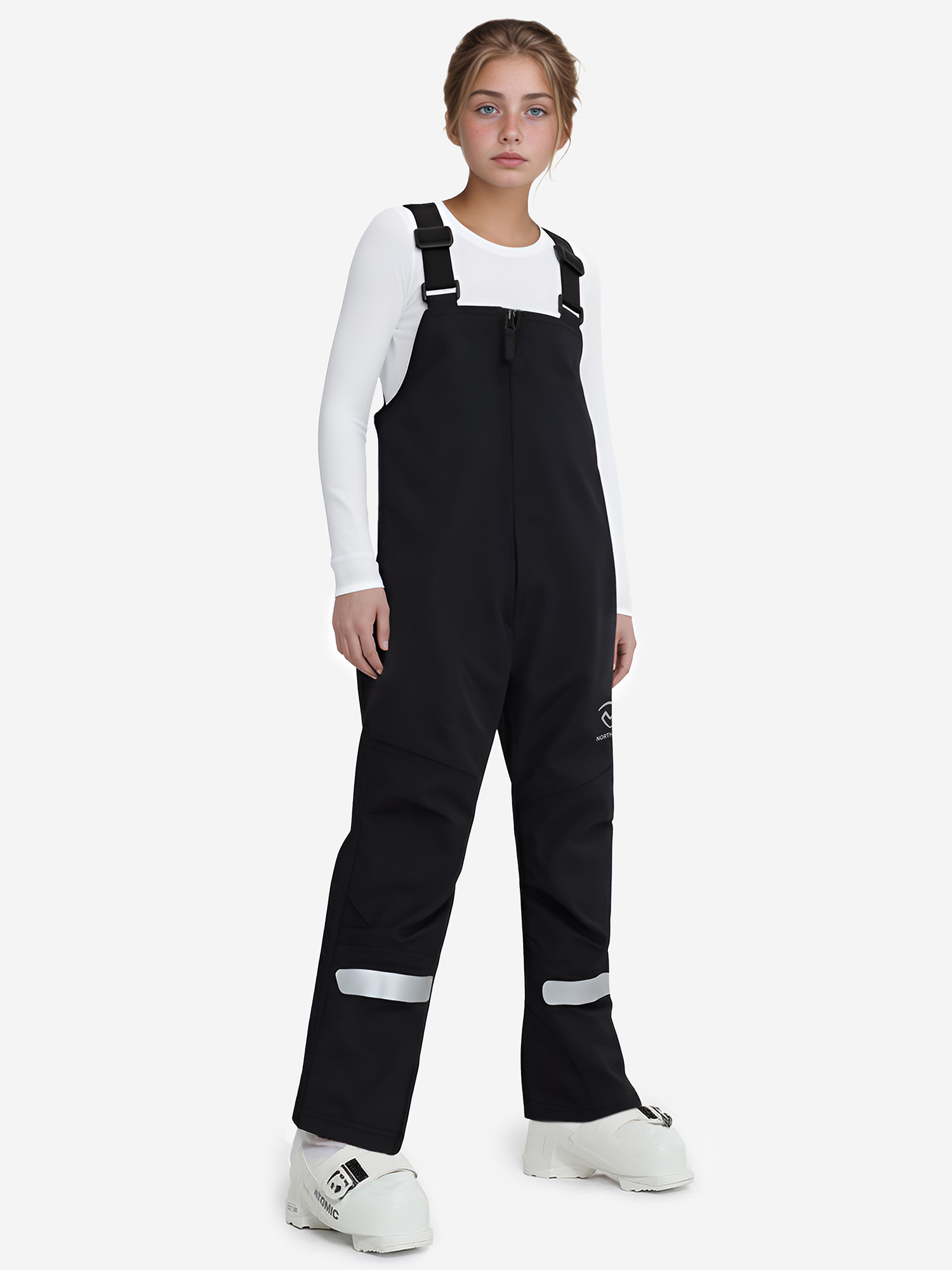 Полукомбинезон для девочек Northland, черный, арт. 19564