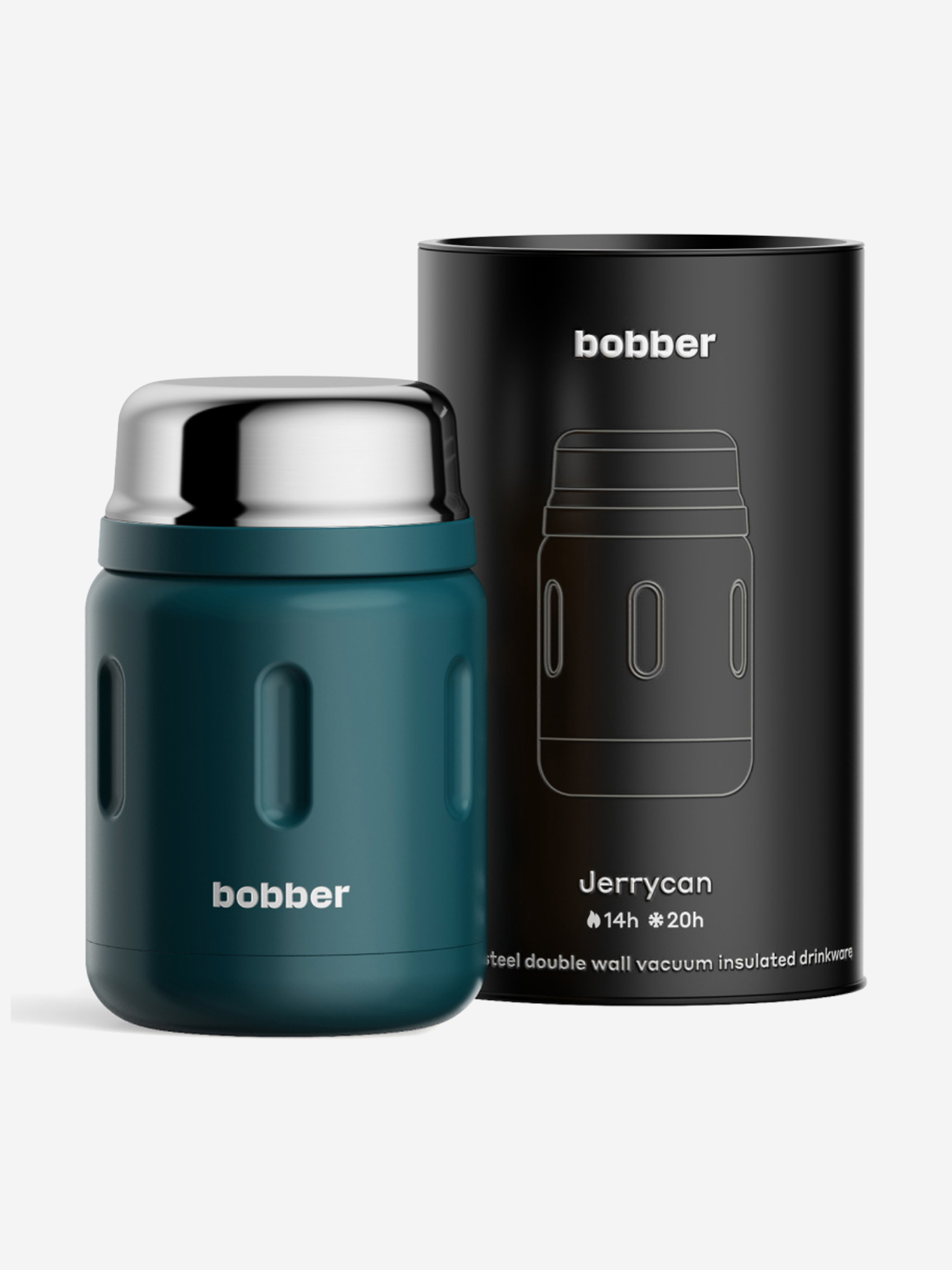 

Термос вакуумный для еды BOBBER Jerrycan 700 мл, тепло до 14 часов, темно-бирюзовый, Синий