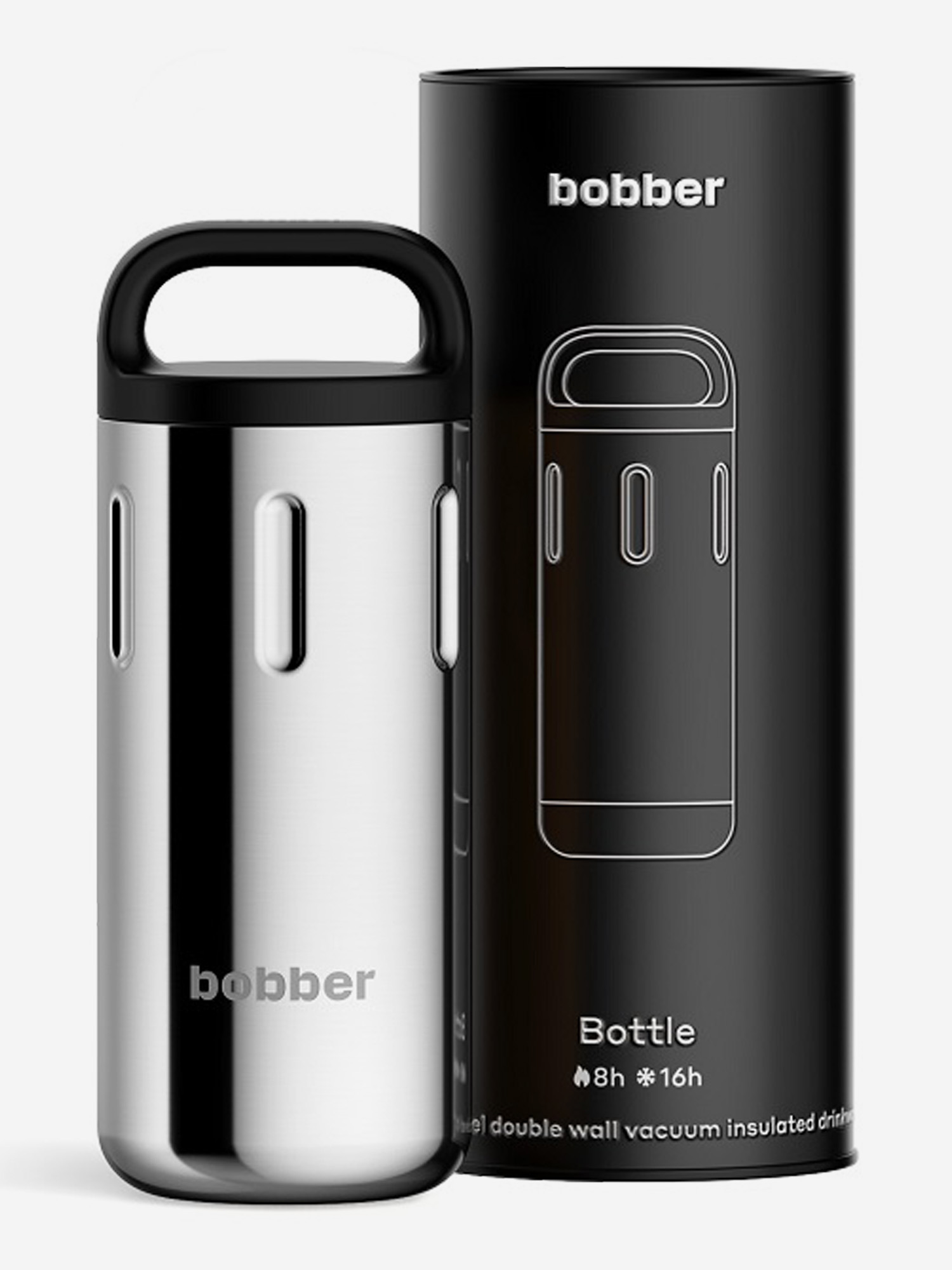 

Термокружка BOBBER Bottle с ручкой 590 мл, тепло до 8 часов, зеркальный, Серебряный