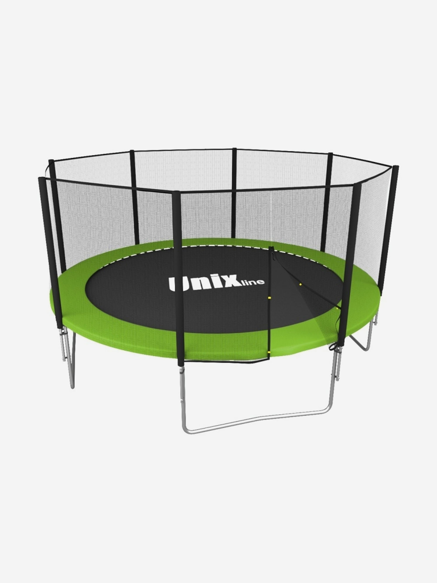 

Батут каркасный UNIX Line Simple 12 ft Green с внешней защитной сеткой, общий диаметр 366 см, до 150 кг, Зеленый