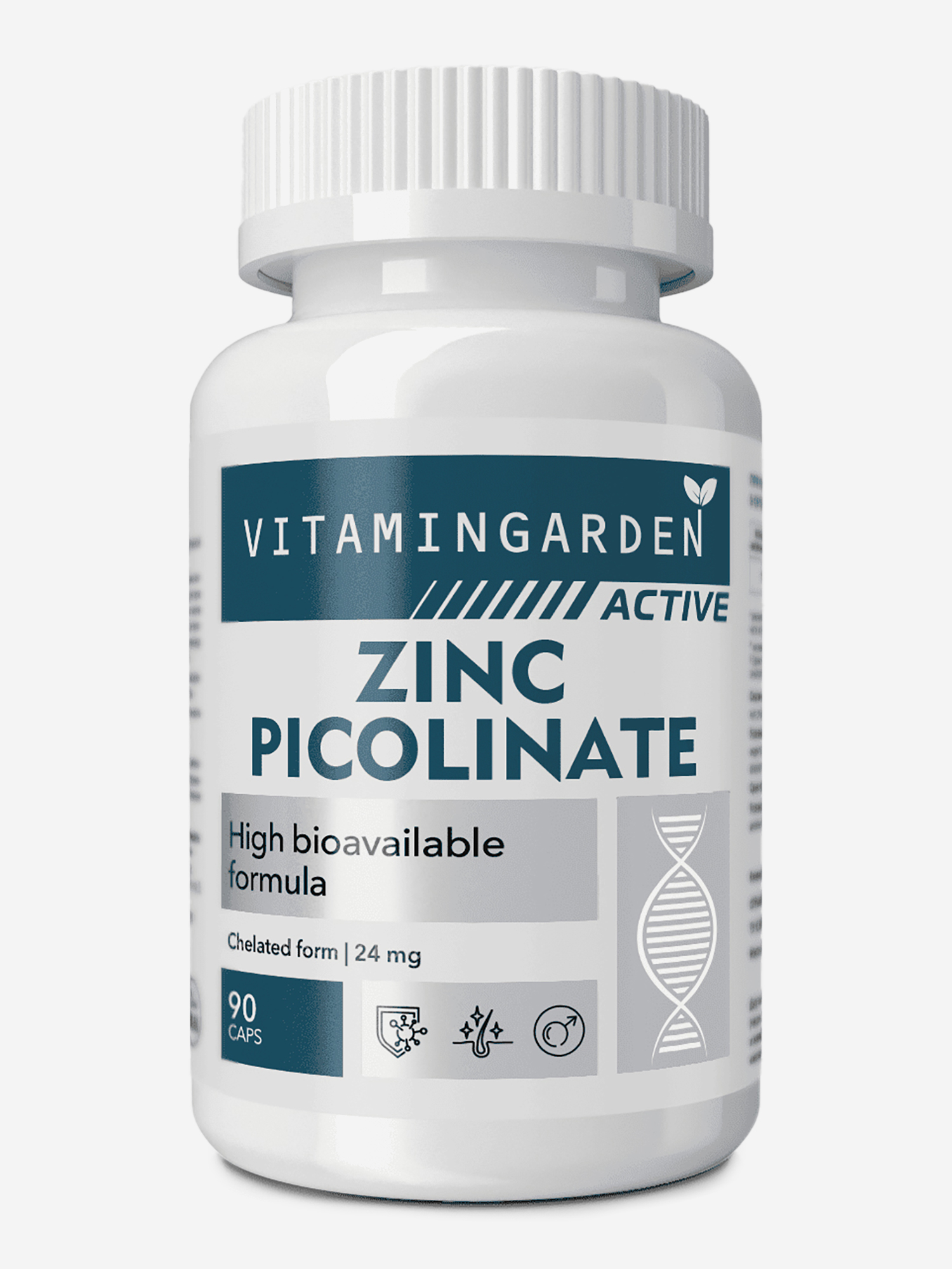 Изображение товара Цинк Пиколинат 24 мг VITAMIN GARDEN ACTIVE, 90 капсул Изображение товара Цинк Пиколинат 24 мг VITAMIN GARDEN ACTIVE, 90 капсул