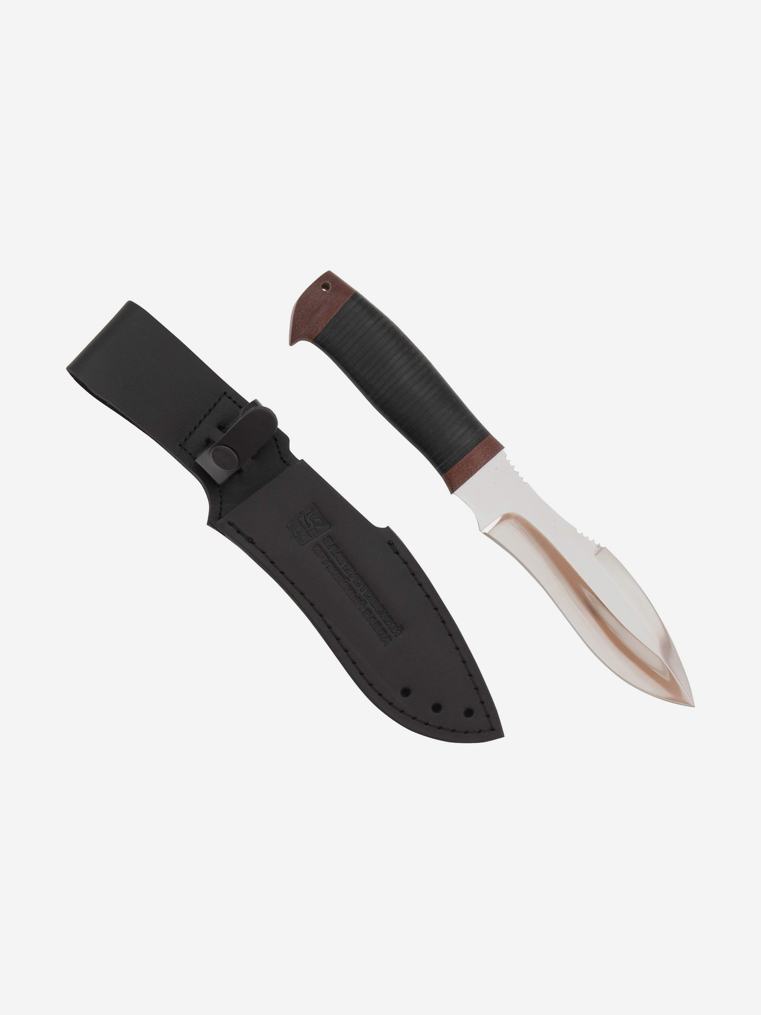 

Нож Златоустовский оружейный завод Скорпион (сталь 95x18, кожа/текстолит) нож для охоты, разделочный нож, Черный