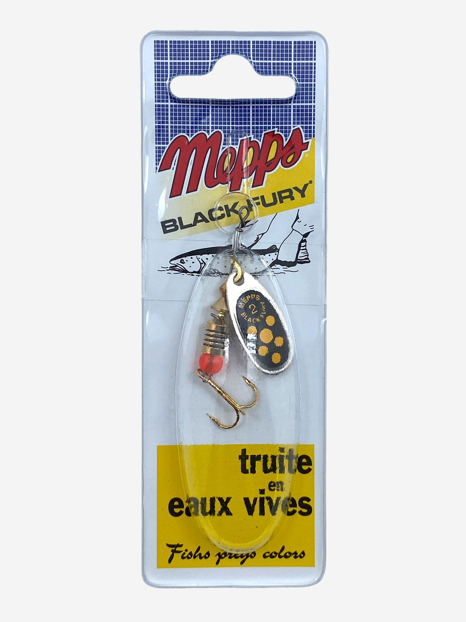 

Блесна вращающаяся MEPPS "Black Fury JAUNE AG" №2 (4.5 г) блистер, Серебряный